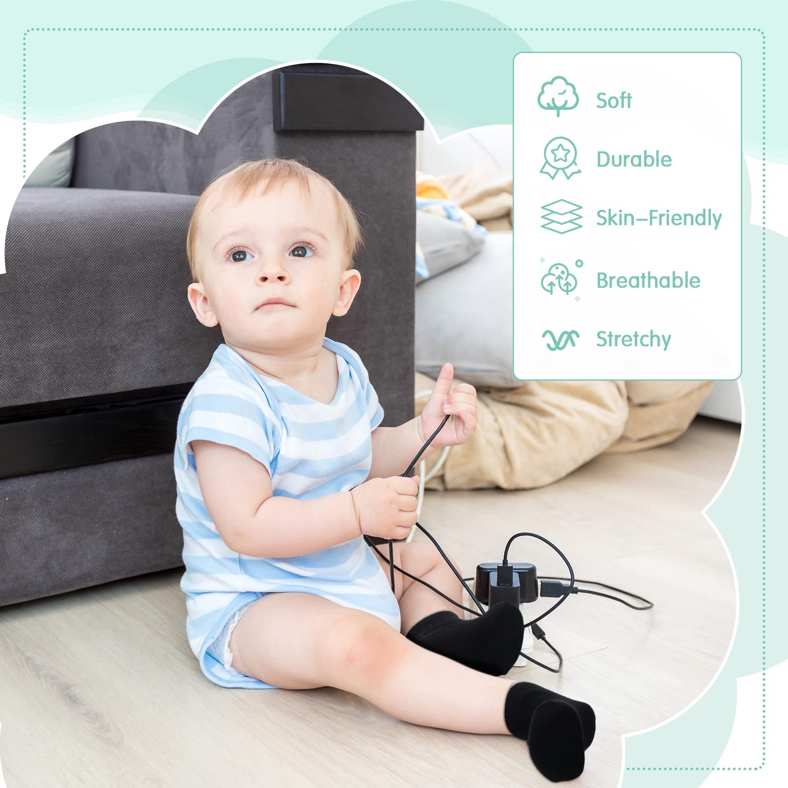 Jexine 200 Pairs Toddler Low Cut Ankle Socks - Half Cushion Breathable Baby Socks for Boys & Girls 2-4 Years - Perfect for School, Playtime & Everyday Comfort
