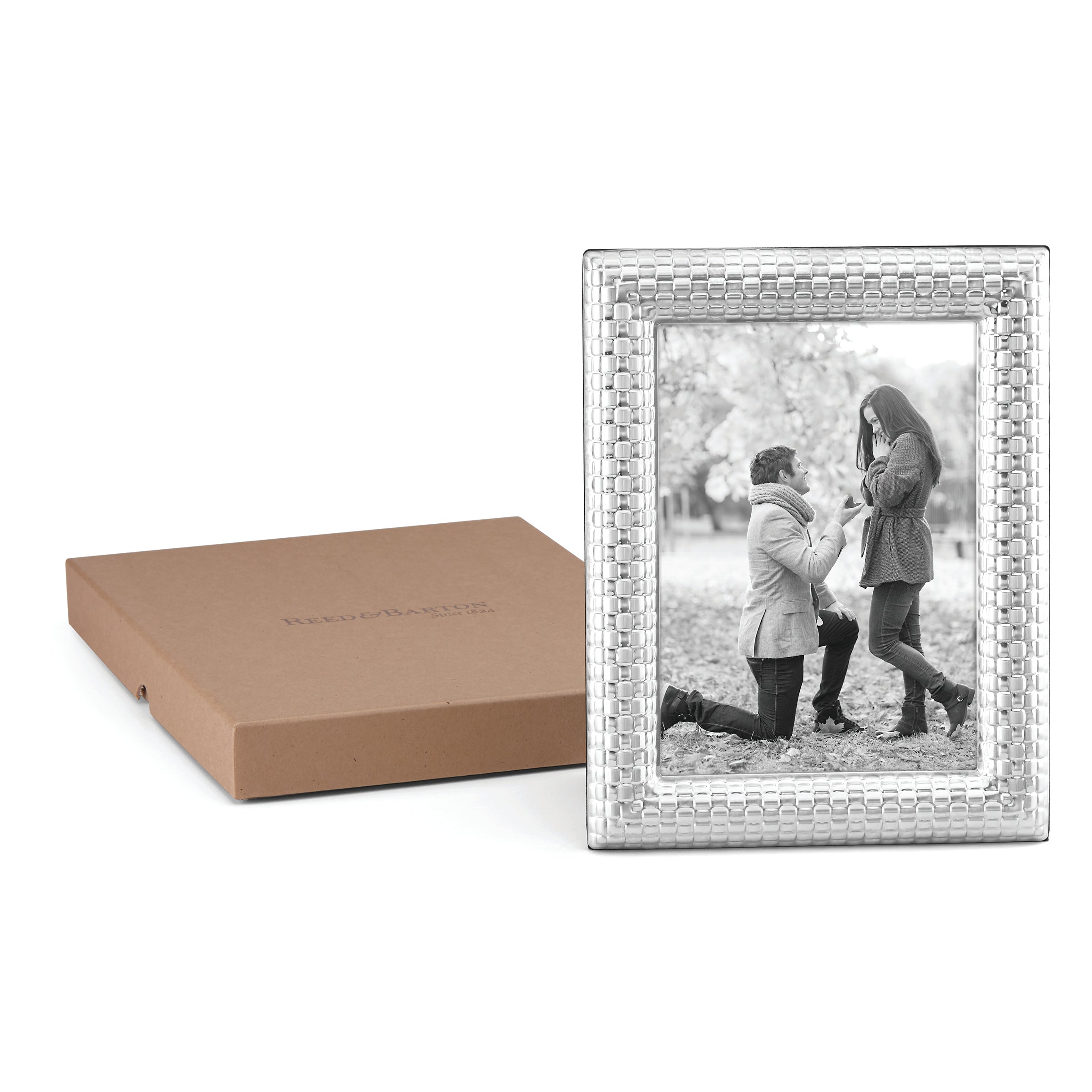 Premium Silver Watch Band & 5x7 Photo Frame Set - Stylish Watch Accessory & Elegant Picture Display for Home Decor, Gifts, and Office Desk