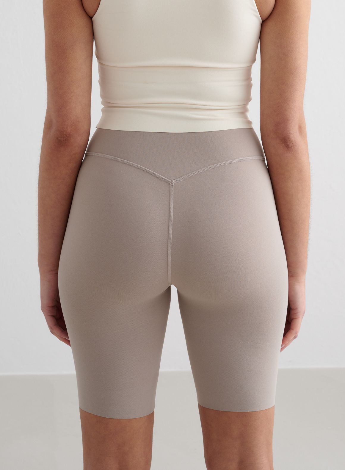 High Waist Dark Clay Biker Shorts for Women - Comfortable Workout & Yoga Shorts - Perfect for Cycling, Running, and Lounge Wear