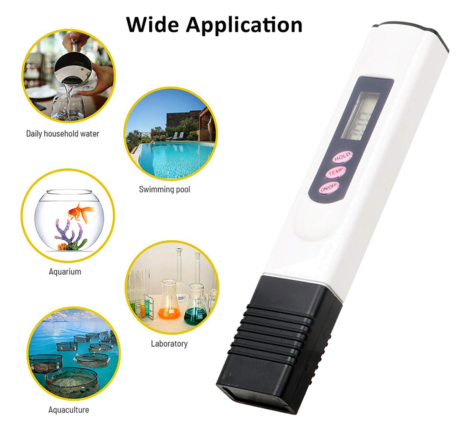 AK Anikash Digital LCD TDS Meter with Temperature Sensor - Water Quality Tester for RO Purifier, Aquarium, Hydroponics | Measures PPM, TDS & Temp | White | Perfect for Home, Lab & Outdoor Water Testing