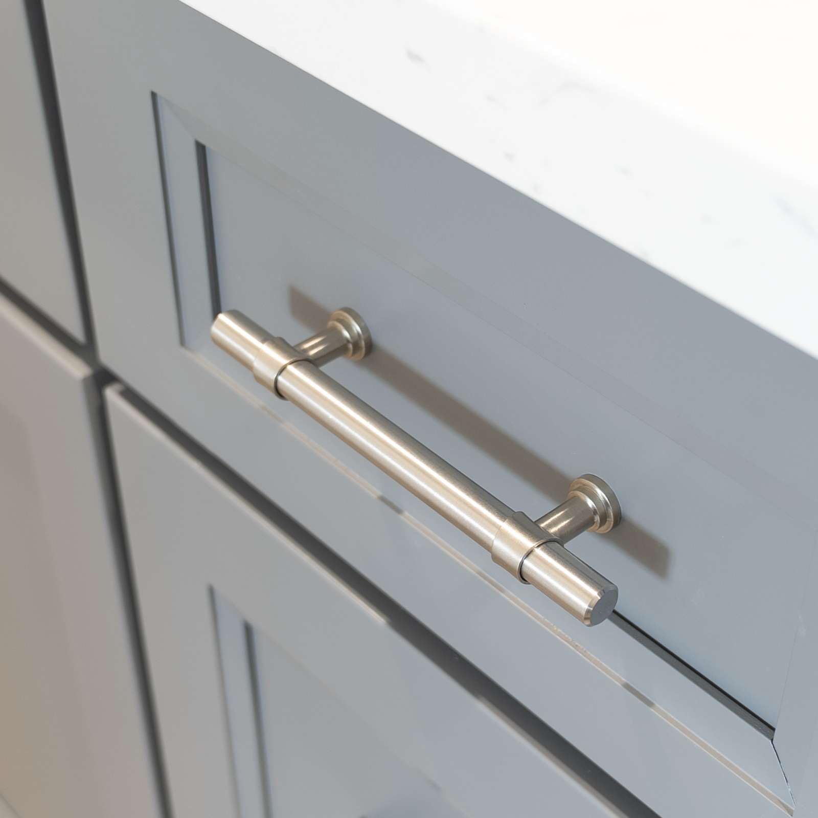 Modket 5 Pack Round Bar Cabinet Pulls - 304 Stainless Steel Brushed Nickel Finish, 5 Inch Overall Length, 3 Inch (76mm) Hole Center - Perfect for Kitchen Cabinets, Bathroom Vanities & Furniture Drawers