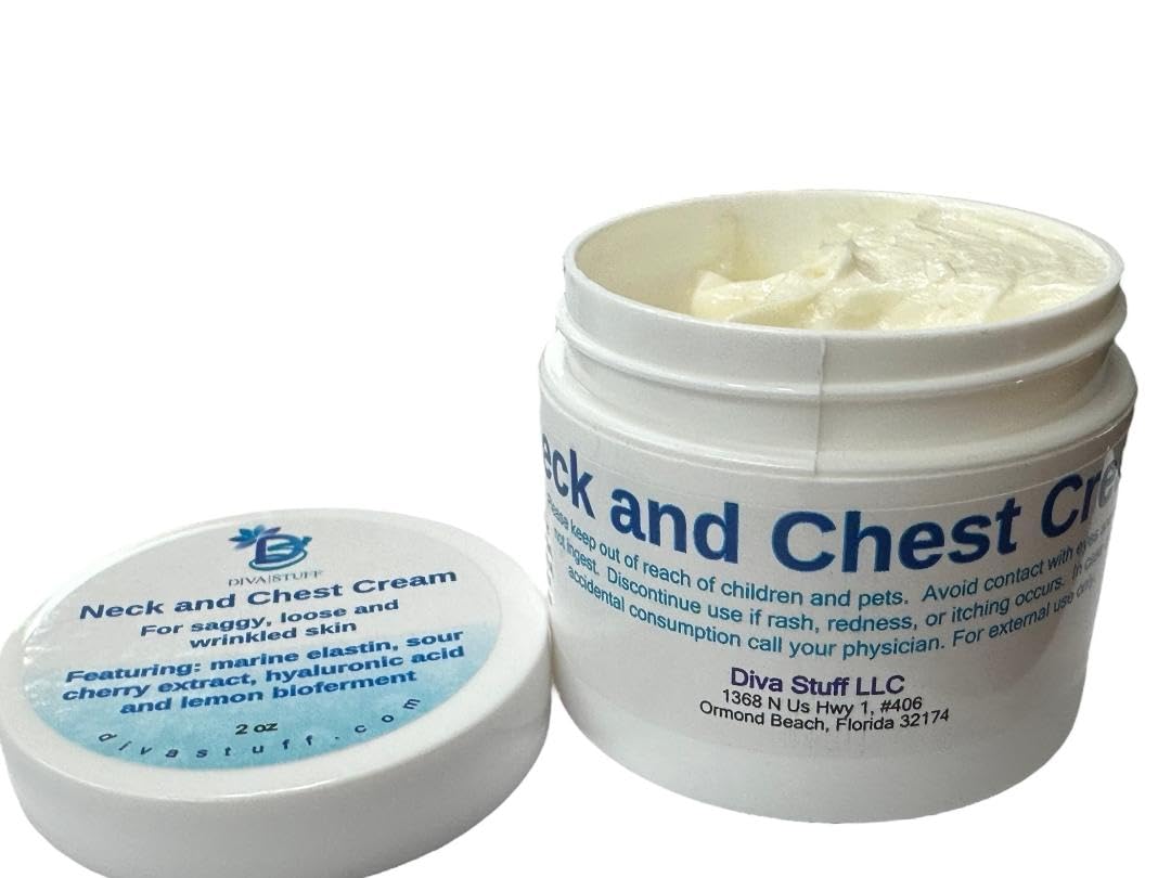 Diva Stuff Neck & Chest Firming Cream for Saggy, Loose & Wrinkled Skin - 2 fl oz Anti-Aging Moisturizer | Perfect for Night Routine & Daily Skincare