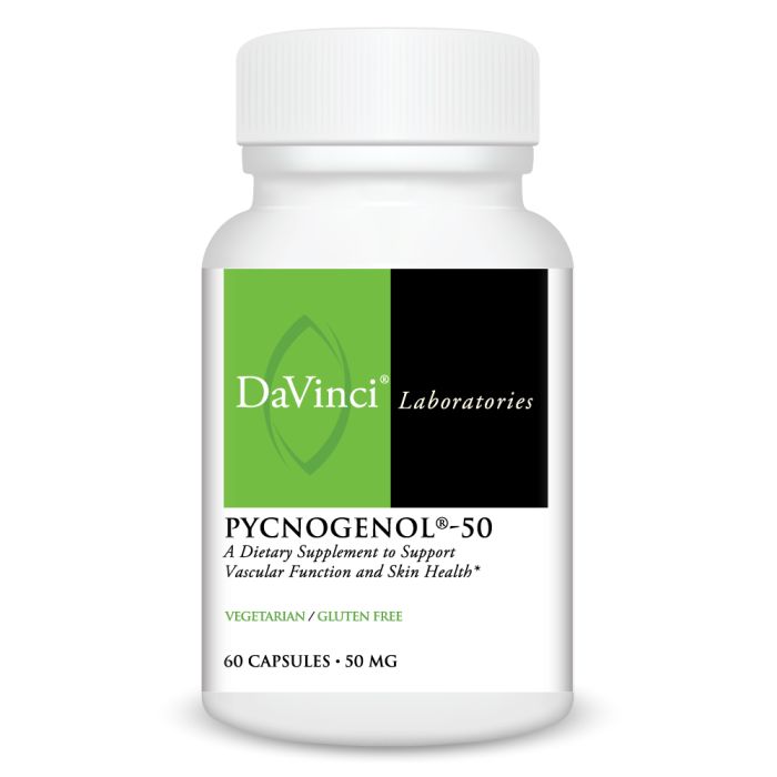 Davinci Labs Pycnogenol® 50mg - French Maritime Pine Bark Extract - Antioxidant Supplement for Heart Health, Skin Care & Circulation Support - Perfect for Daily Wellness Routine & Anti-Aging Regimen