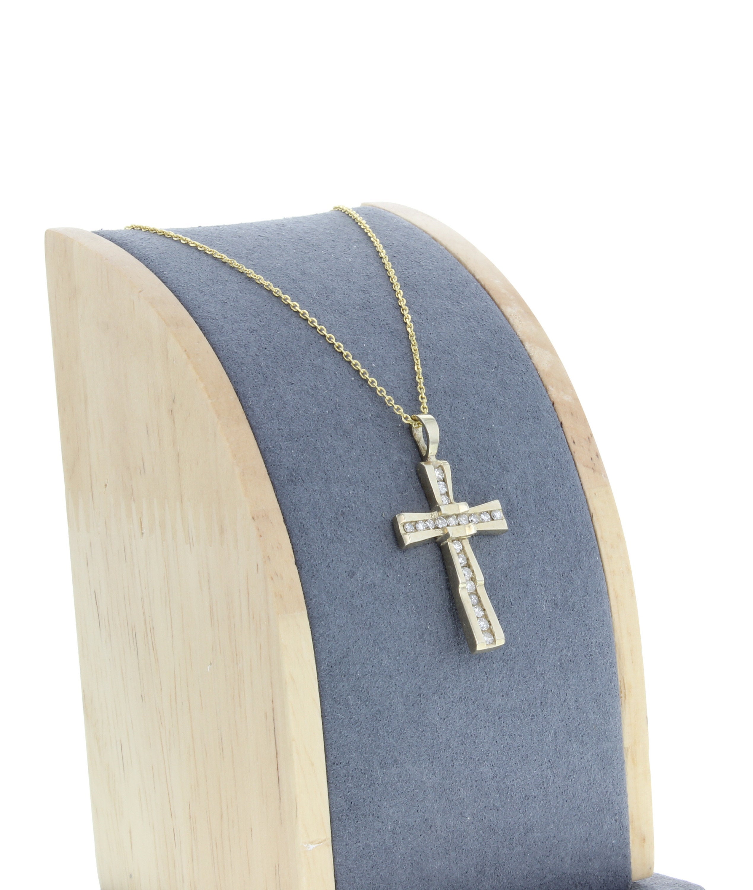 0.5 Carat Antique Style Diamond Cross Pendant Necklace for Women - Elegant Religious Jewelry Gift for Baptism, Confirmation & Special Occasions