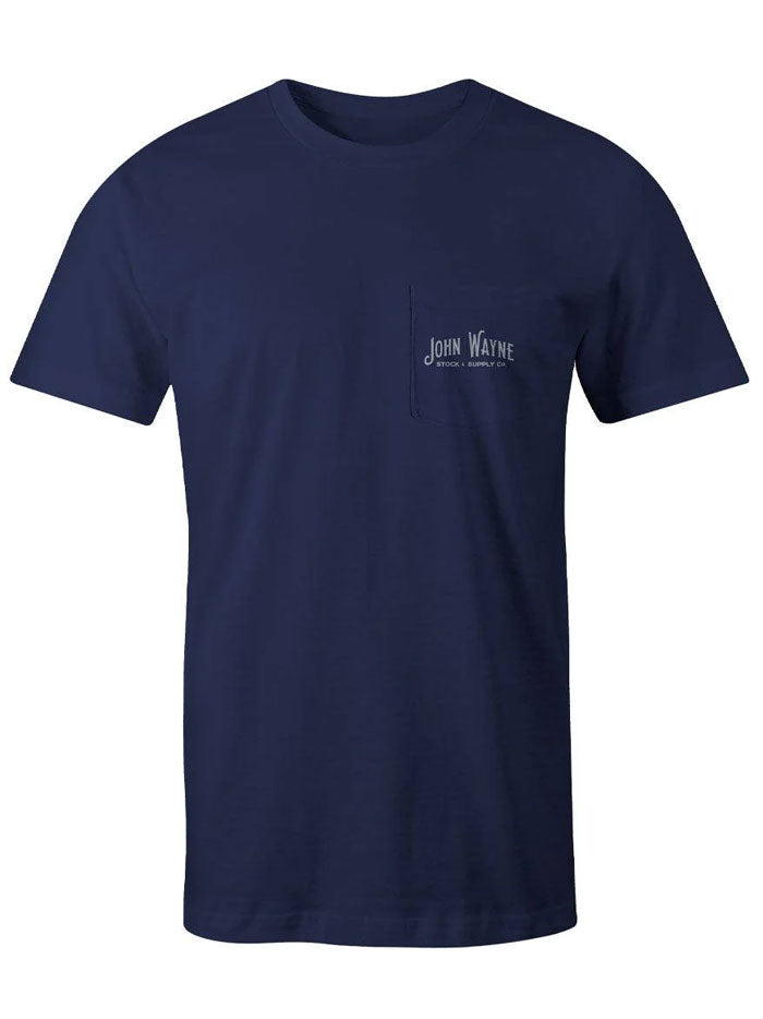 John Wayne Vintage T-Shirt HT1647NV - Navy Blue Cotton Tee for Men - Perfect for Western Rodeo & Casual Wear