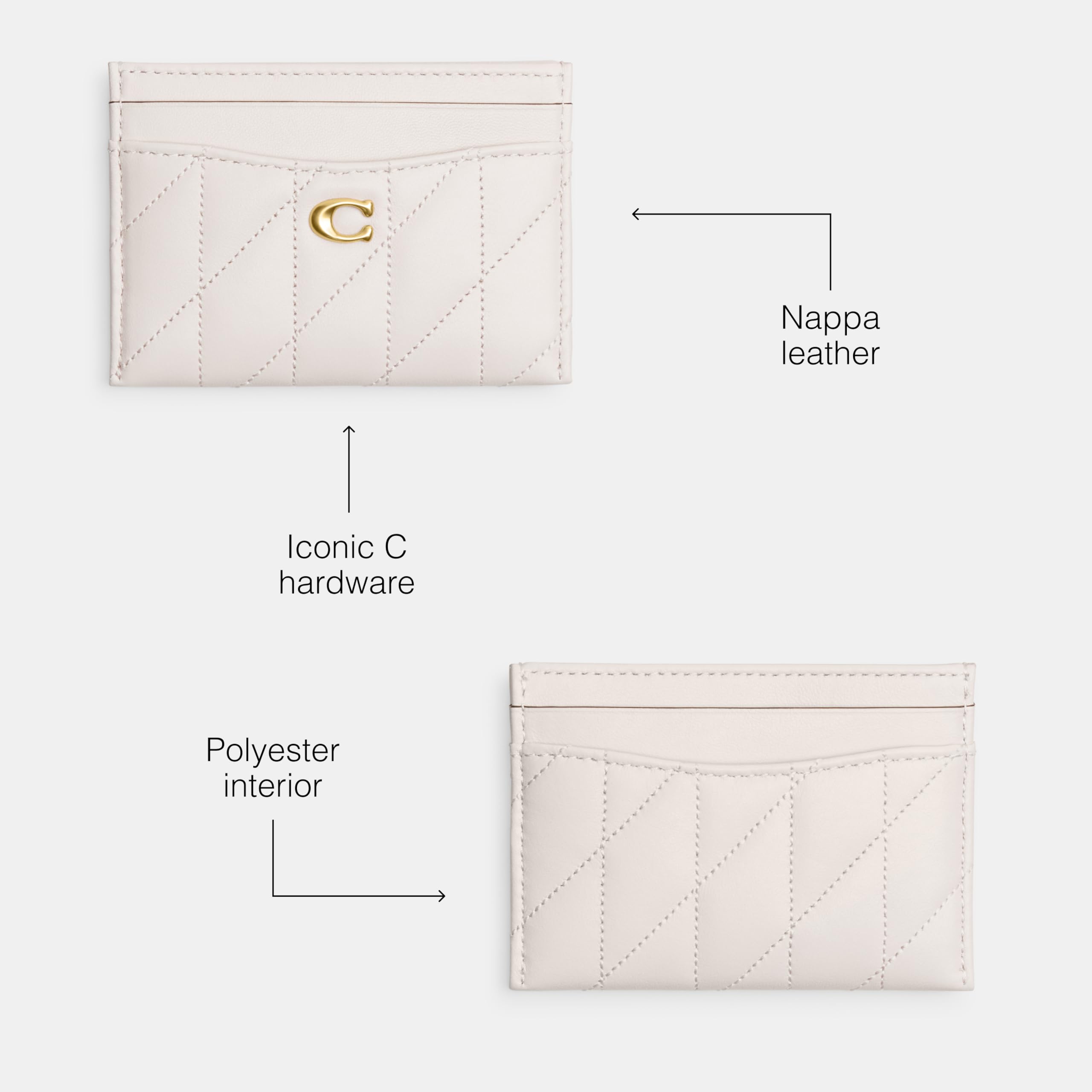 Coach Women's Quilted Leather Essential Card Holder Wallet - Slim RFID Blocking Credit Card Case for Everyday Use, Travel & Gifting
