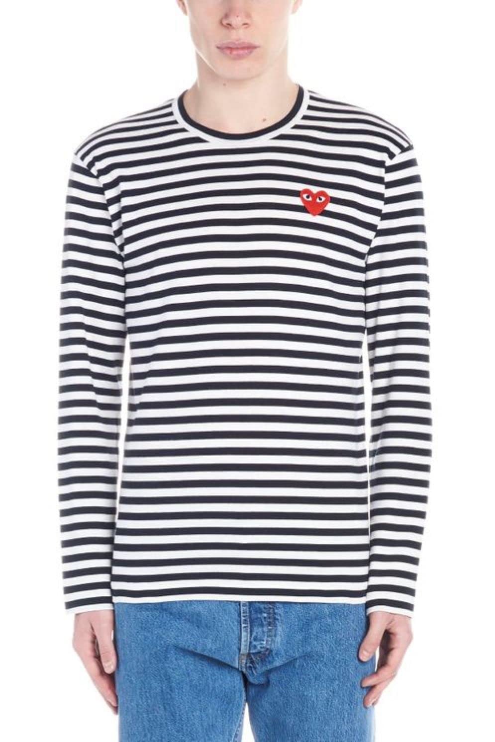 Comme des Garçons Play Man Black Cotton Sweatshirt P1T1741 | Luxury Streetwear for Men | Perfect for Casual Outfits & Spring Summer Fashion