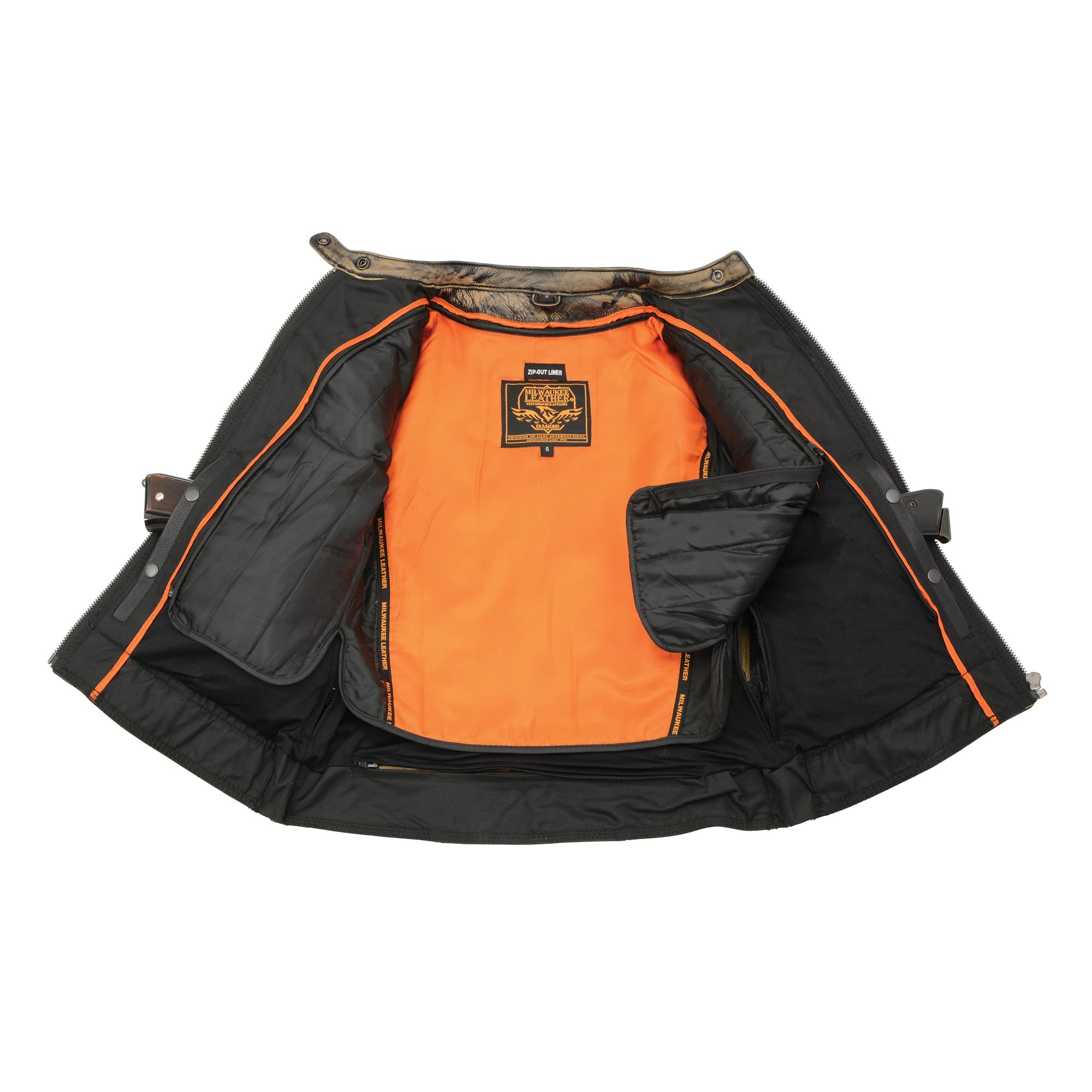 Milwaukee Leather Women's Brown Distressed Scooter Jacket with Ventilation - MLL2550 | Stylish Motorcycle Jacket for Riding & Outdoor Adventures
