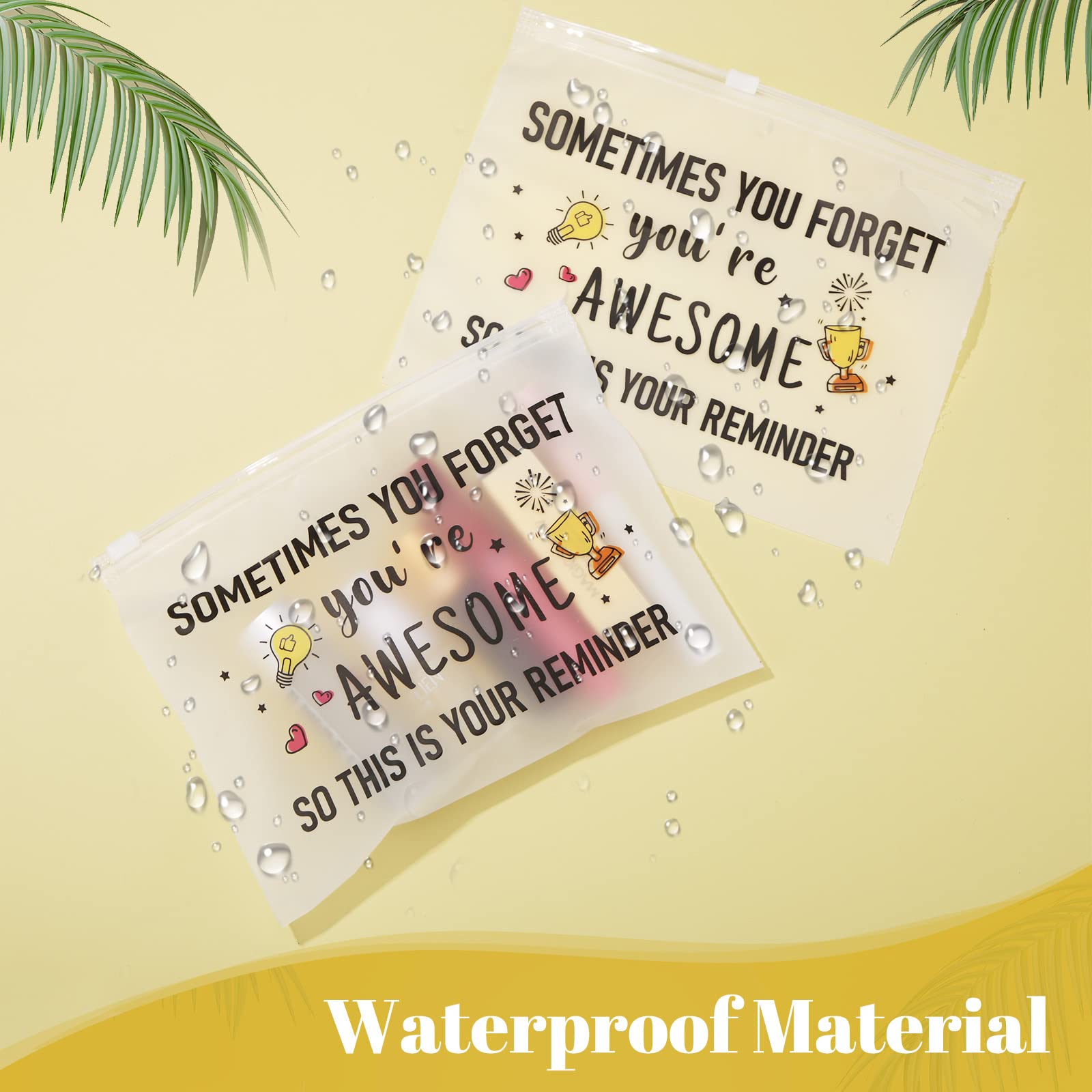 50 Pcs Inspirational Cosmetic Bags for Women - EVA Zippered Makeup Pouches (You Are Awesome) - Bulk Encouragement Gifts for Birthday, Graduation, Christian Easter - Perfect for Travel, Gym & Daily Organizing