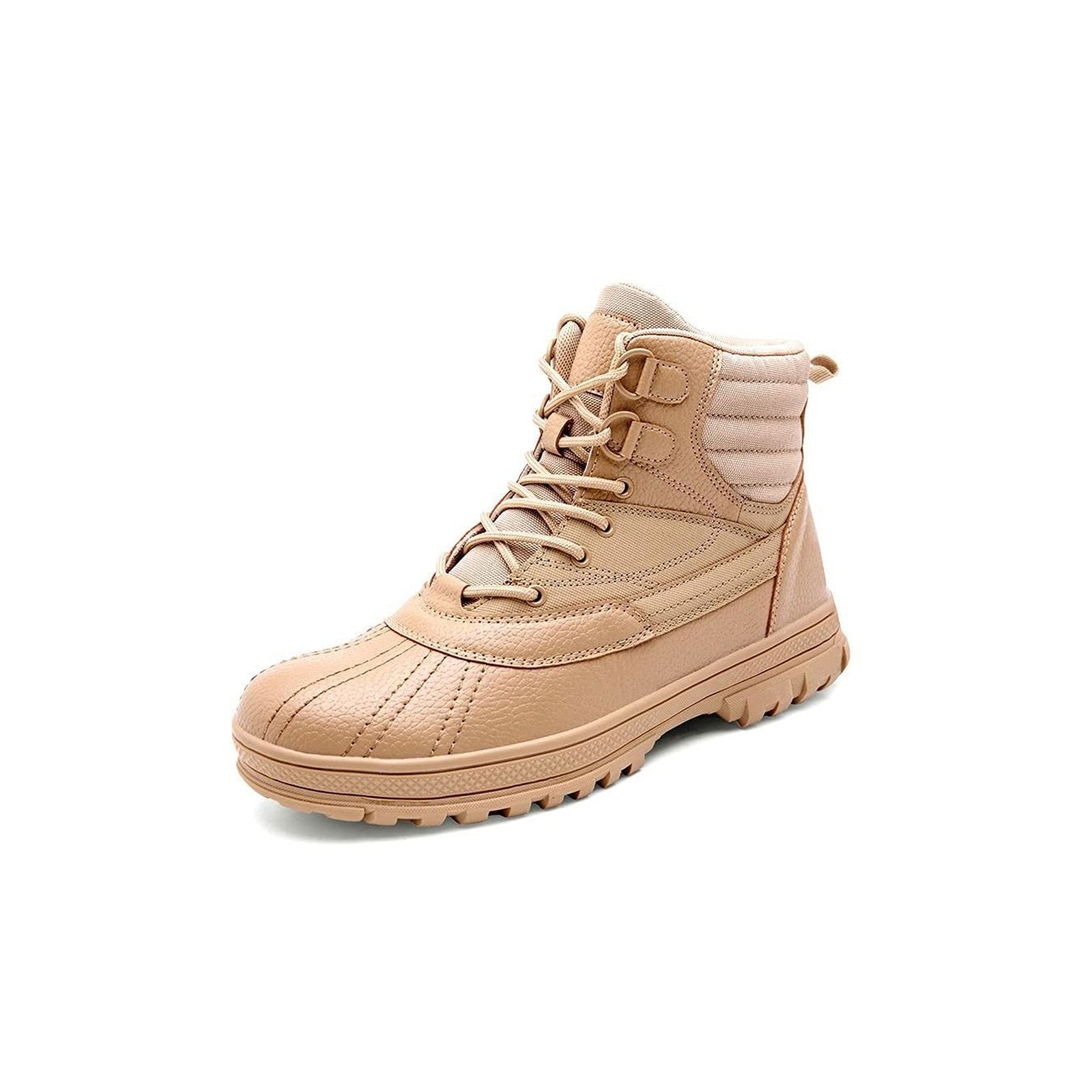 WangchngqingMX Men's Tactical Combat Boots - Waterproof Leather Military Desert Boots for Outdoor Hiking & Special Forces (Sand Color, Size 11) - Perfect for Tactical Training, Outdoor Adventures & Daily Wear