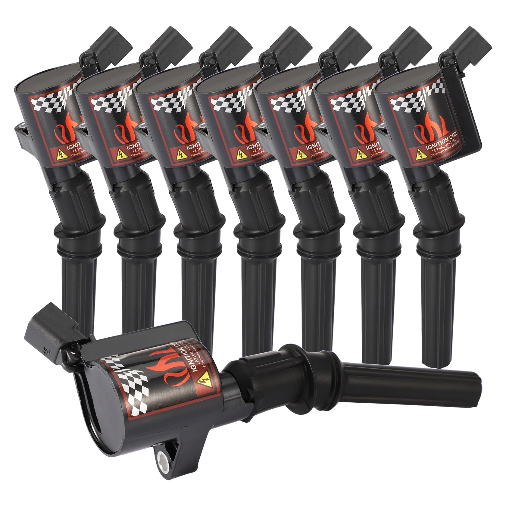 High-Performance Ignition Coil Pack Set of 8 - DG508 Compatible with Ford F-150 & Expedition 2004-2008 (V8 4.6L 5.4L) - Replaces C1454 C1417 FD503 - 15% More Energy Output - Perfect for Engine Tuning & Performance Upgrades