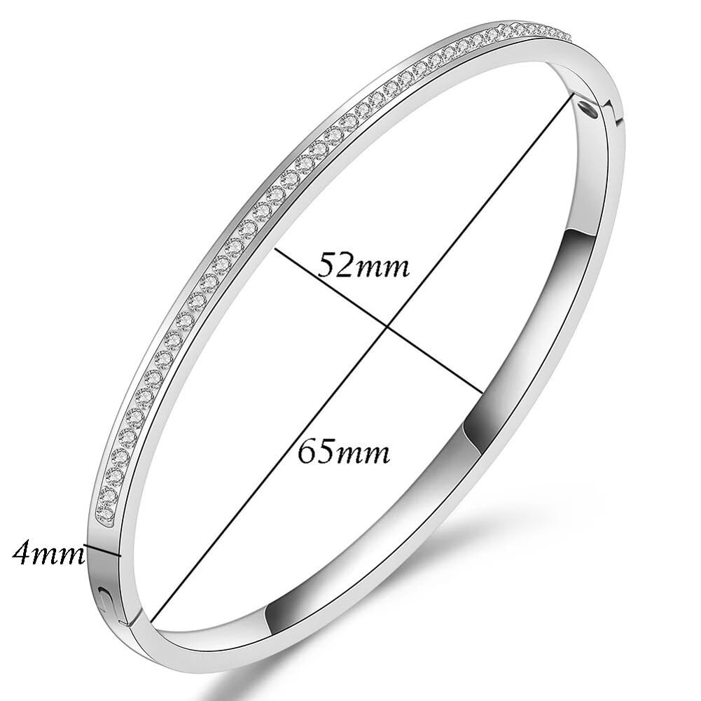 Shining Diva Fashion Anti-Tarnish Jewelry | 18K Gold Plated Stainless Steel Openable Crystal Bracelet | Stylish Cuff Bangle for Women | Perfect Gift for Girlfriend, Wife, Mother, Sister | Ideal for Date Nights, Anniversaries & Special Occasions