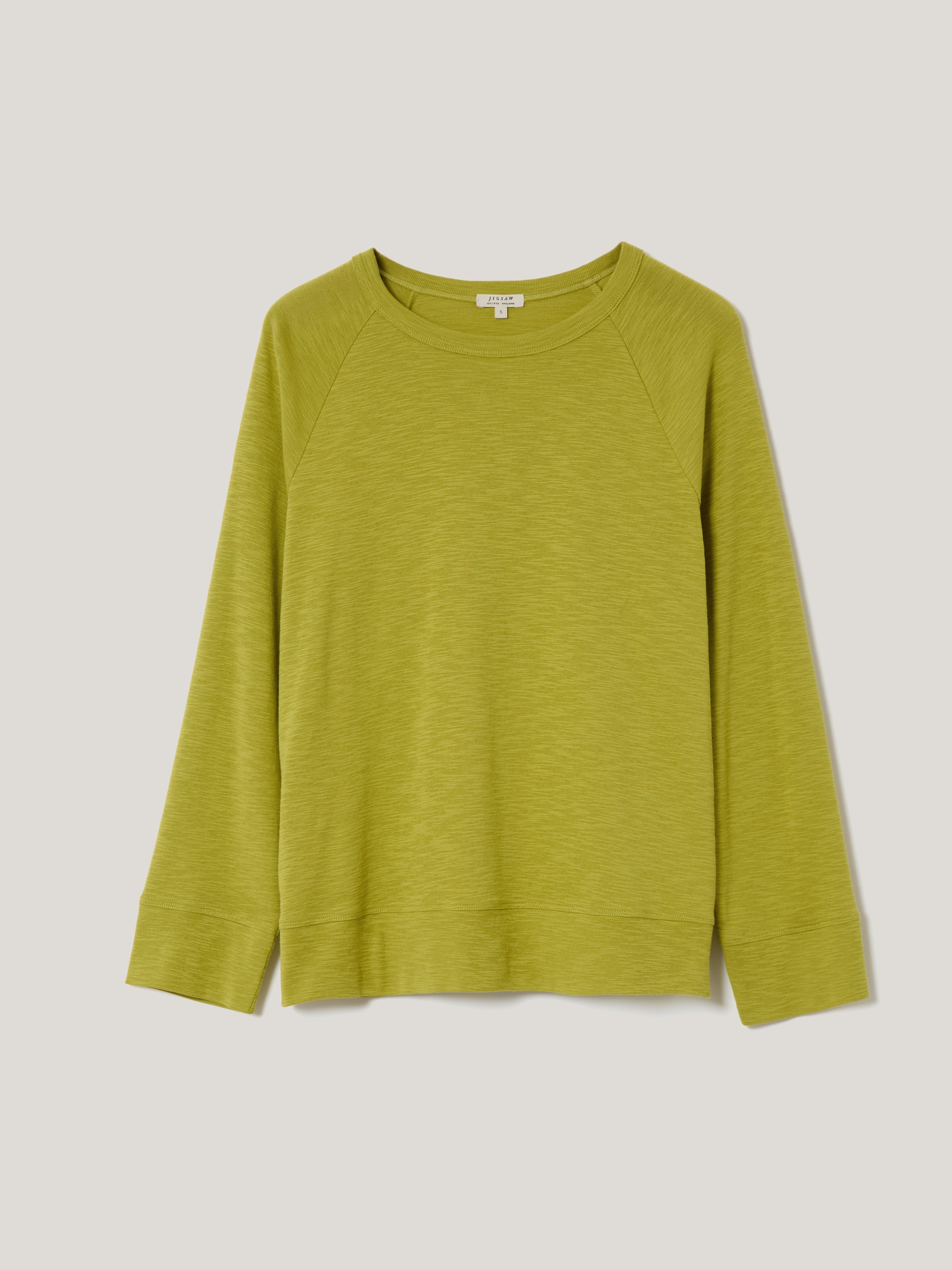 Premium Cotton Luxe Raglan Tee - Soft & Comfortable Key Lime Green Women's T-Shirt | Casual Wear, Layering & Everyday Outfits
