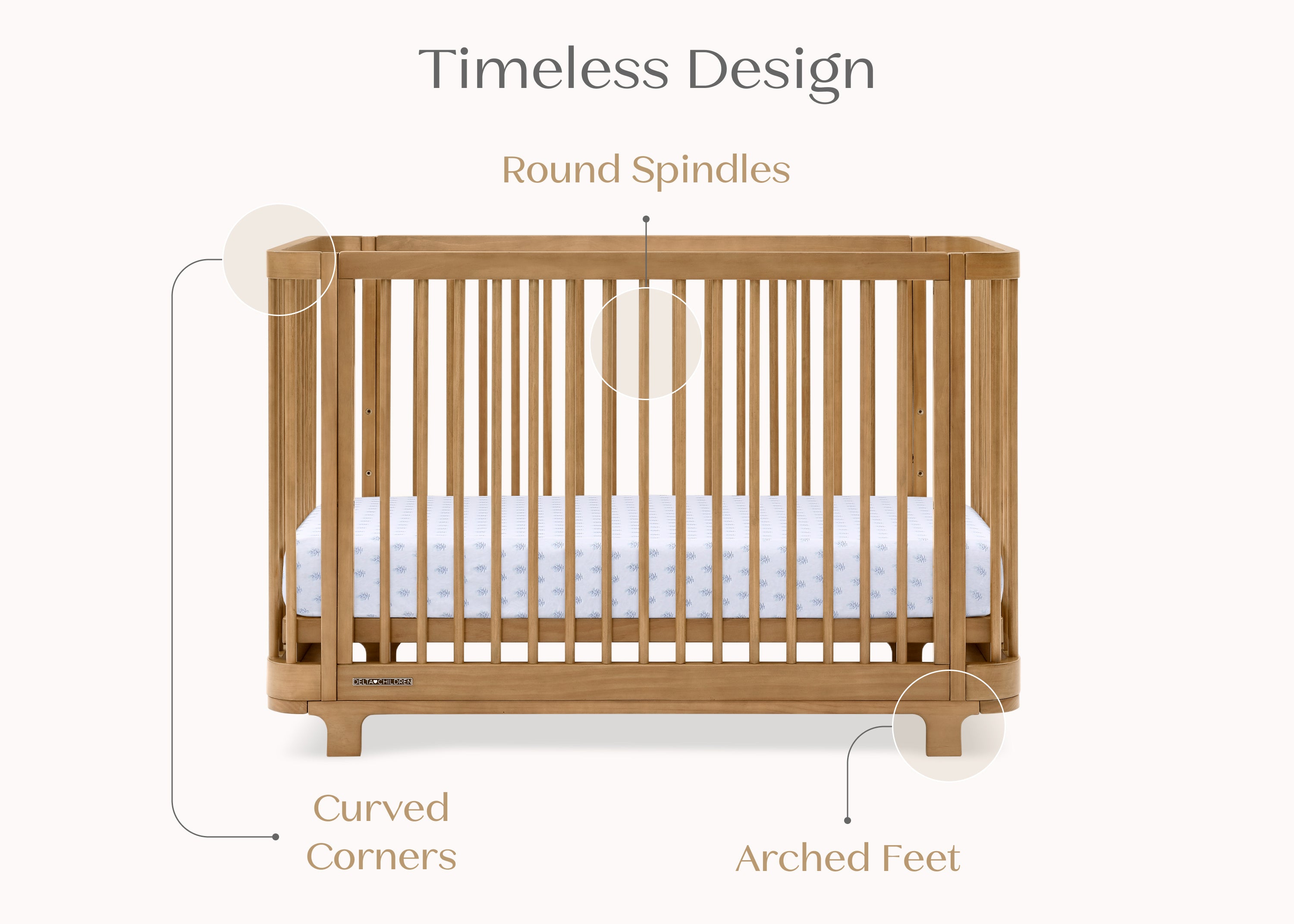 Nest 4-in-1 Convertible Baby Crib - Toddler Bed, Daybed & Full-Size Bed - Safe Nursery Furniture for Newborn to Teen - Perfect for Bedrooms, Daycare & Guest Rooms