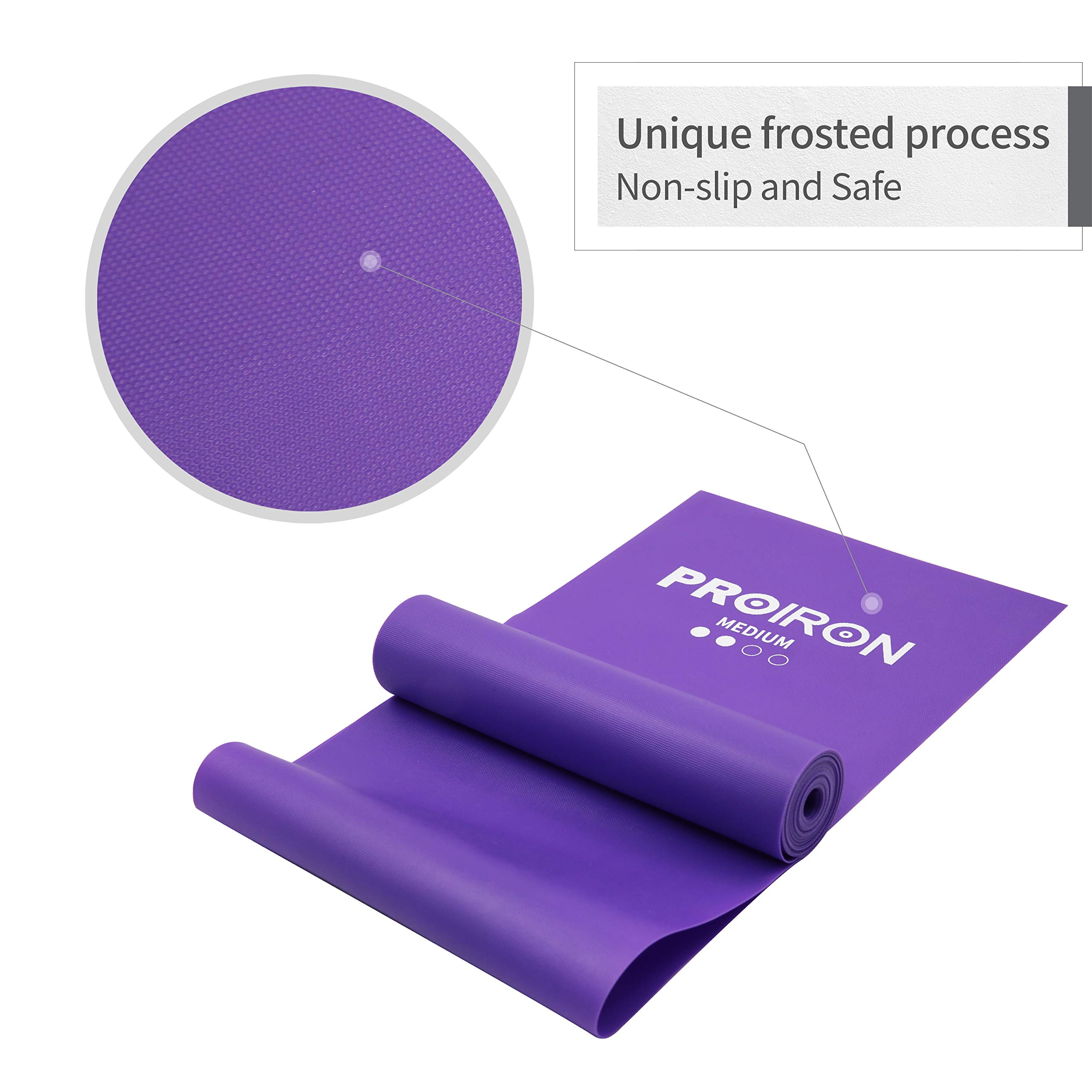 PROIRON 1.5M Resistance Bands Set with 4 Levels - Premium Elastic Exercise Bands for Men & Women - Ideal for Strength Training, Yoga, Pilates, Stretching & Home Workouts (Purple) - Perfect for Gym, Physical Therapy & Fitness Enthusiasts