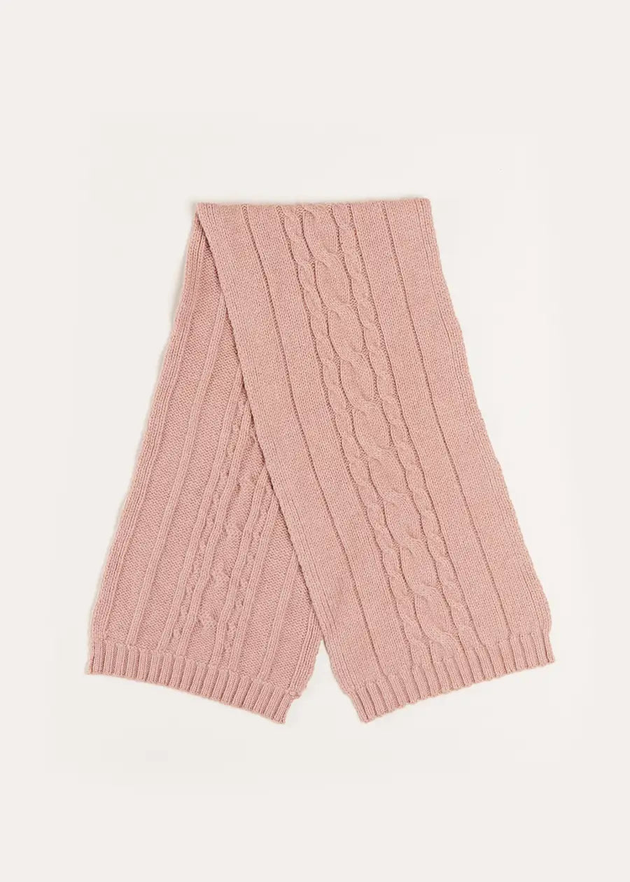 Soft Cable Knit Scarf for Women - Warm Winter Fashion Accessory in Light Pink | Perfect for Cold Weather, Office Wear & Holiday Outfits