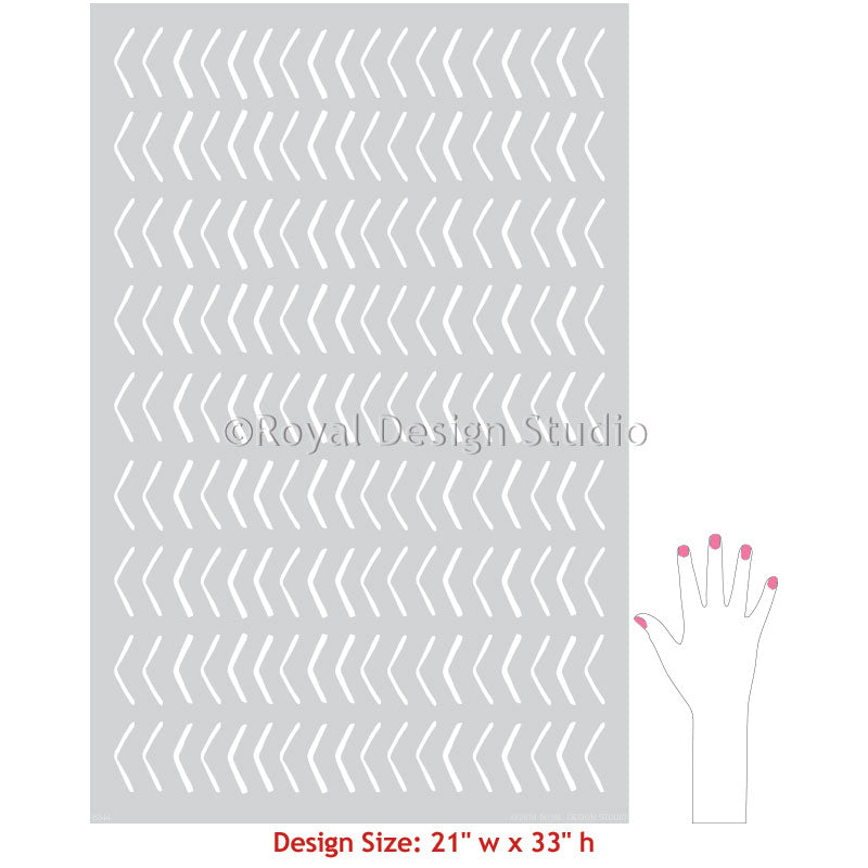 Ashanti Arrow Allover Wall Stencil - DIY Home Decor Stencils for Painting Patterns on Walls, Furniture & Crafts - Perfect for Bedroom, Nursery, Living Room & Office Decoration