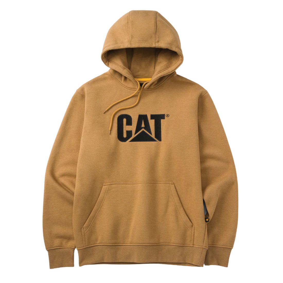 CAT Men's Hooded Work Sweater W10646 - Bronze Heather | Heavy Duty Fleece Jacket for Construction & Outdoor Work | Warm Winter Workwear for Men