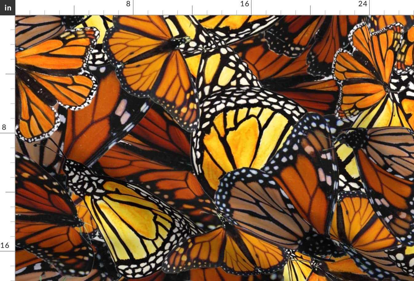 Australian Butterflies Monarch Orange Watercolor Printed Minky Fabric Fat Quarter - Soft Plush Material for Sewing Baby Blankets, Quilt Backing & DIY Plush Toys - Perfect for Nursery Decor & Handmade Gifts