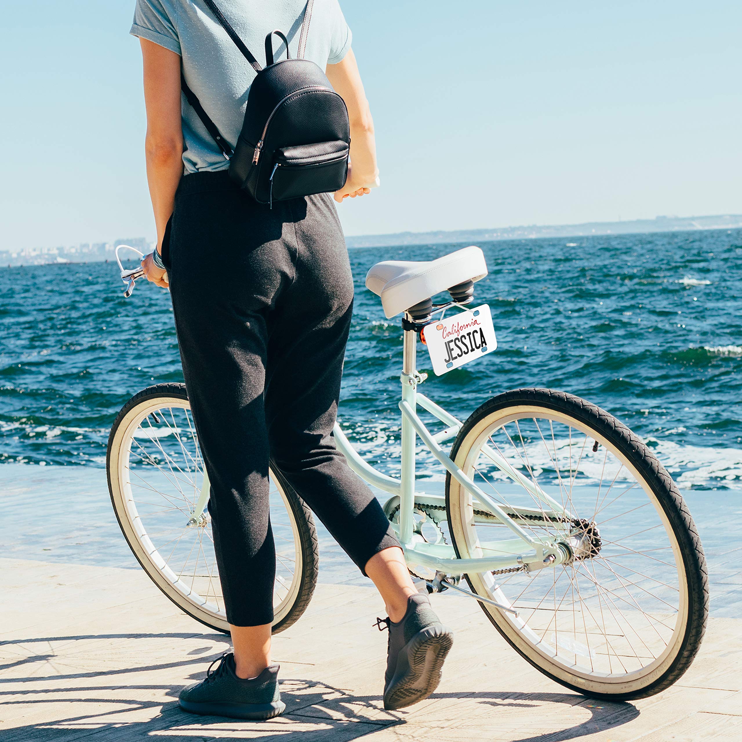 Custom Personalized Aluminum License Plate for Bikes, Bicycles & Golf Carts - 6x3 Inches - Engraved Text - Novelty Vanity Plates - Galaxy Design - Perfect for Cycling Enthusiasts & Golf Cart Owners