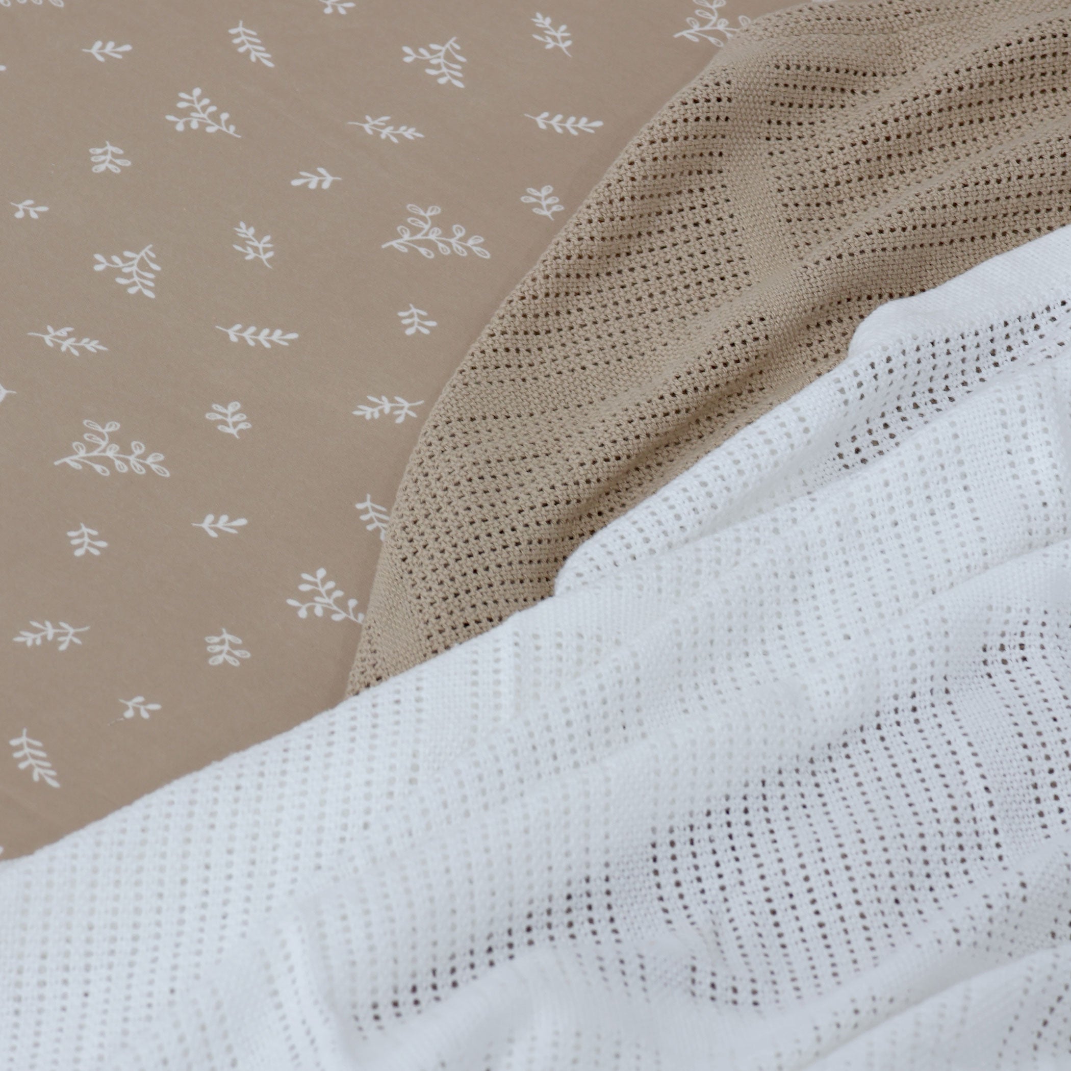 Organic Cotton 2-Pack Baby Cellular Blankets - Breathable & Soft for Newborns & Toddlers - Perfect for Nursery, Stroller & Car Seat - Chestnut Brown