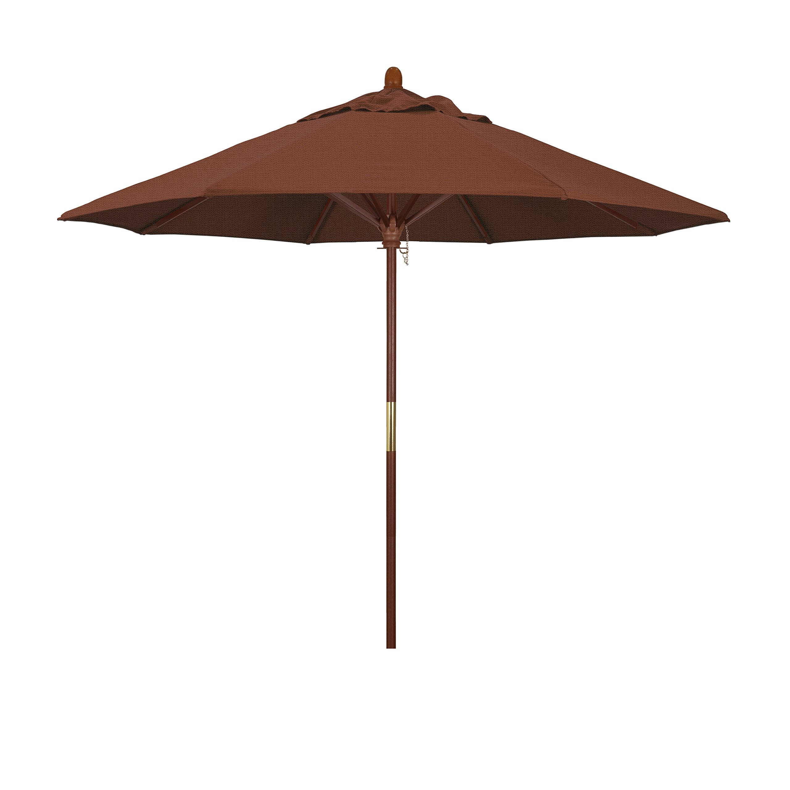 9' California Market Umbrella - Hardwood Frame & Stainless Steel - Push Open for Patio & Outdoor Dining