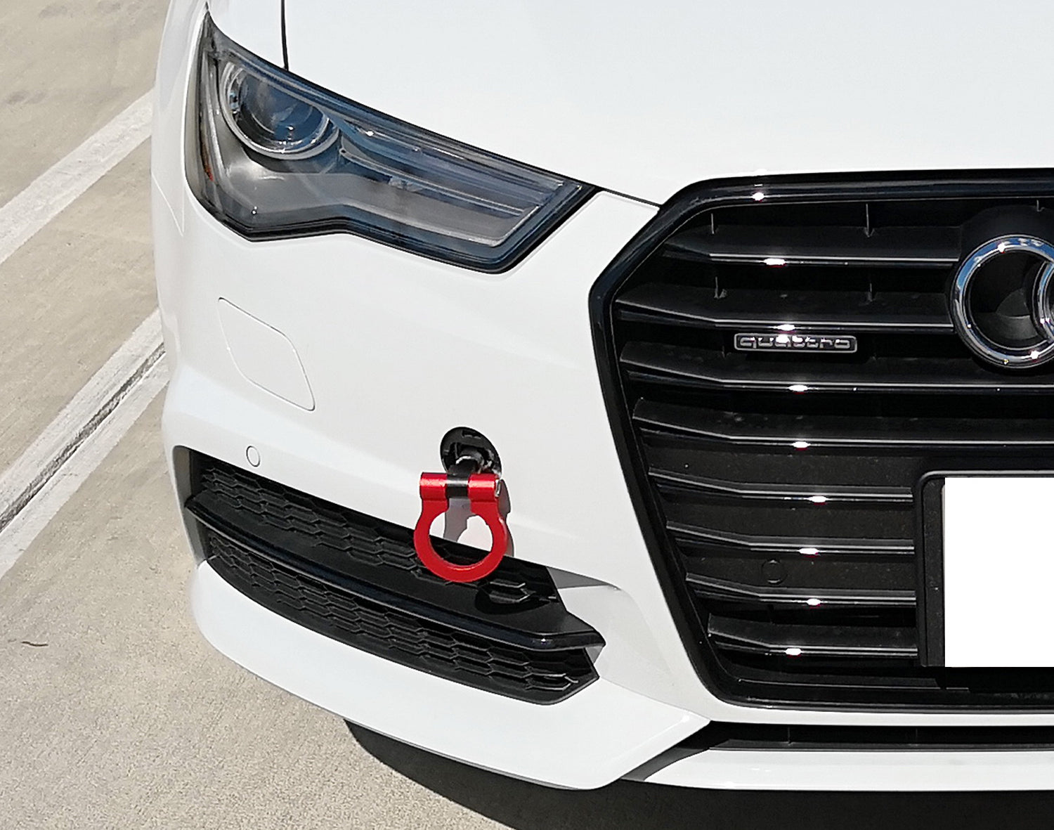 Euro Red Racing Style Tow Hook Ring for Audi A6 S6 A7 S7 (2019+) & VW Jetta Arteon - High Performance Car Accessory for Track Days & Street Style Enhancement