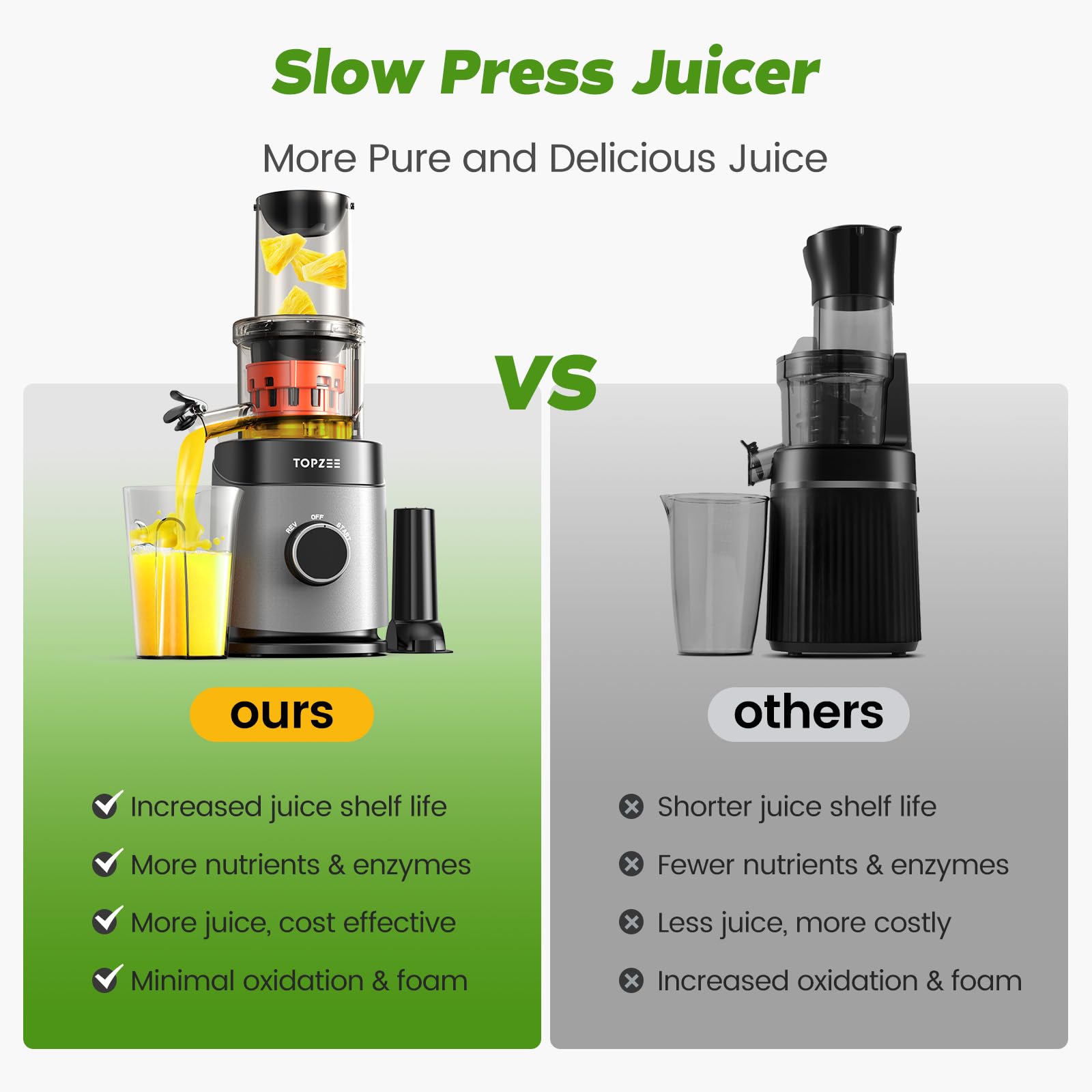 Premium Cold Press Juicer - Slow Masticating Extractor with XL Feed Chute for Whole Fruits & Vegetables | High Juice Yield, BPA-Free, Easy to Clean | Perfect for Healthy Juicing, Detox & Family Nutrition (Black)