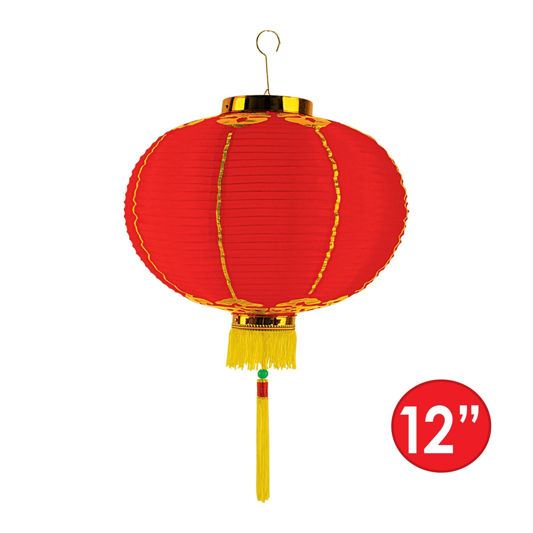12 Pack Beistle 12 Inch Chinese Good Luck Party Lanterns with Tassels - Perfect for Lunar New Year, Birthday Parties, and Home Decorations