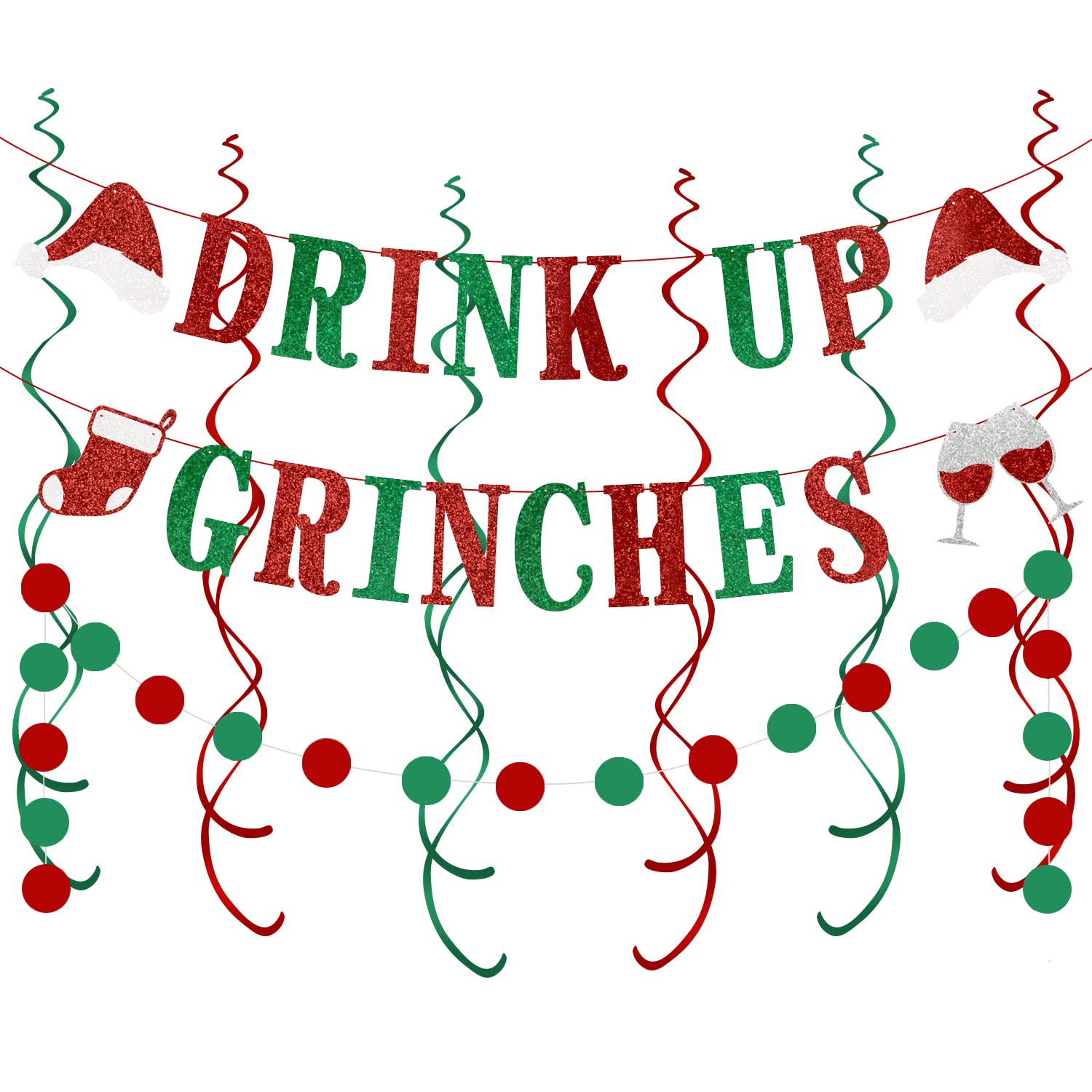 Glittery Grinch Christmas Banner - Festive Holiday Party Decor for Xmas, Birthday, Themed Events - Perfect for Home, Office, School & Holiday Gatherings