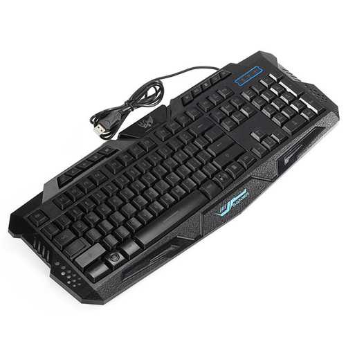A877 RGB Backlit Wired Gaming Keyboard - 3 Color Adjustable LED Backlight, Anti-Ghosting, Ergonomic Design for PC Gamers - Perfect for FPS, MOBA & MMO Gaming Sessions