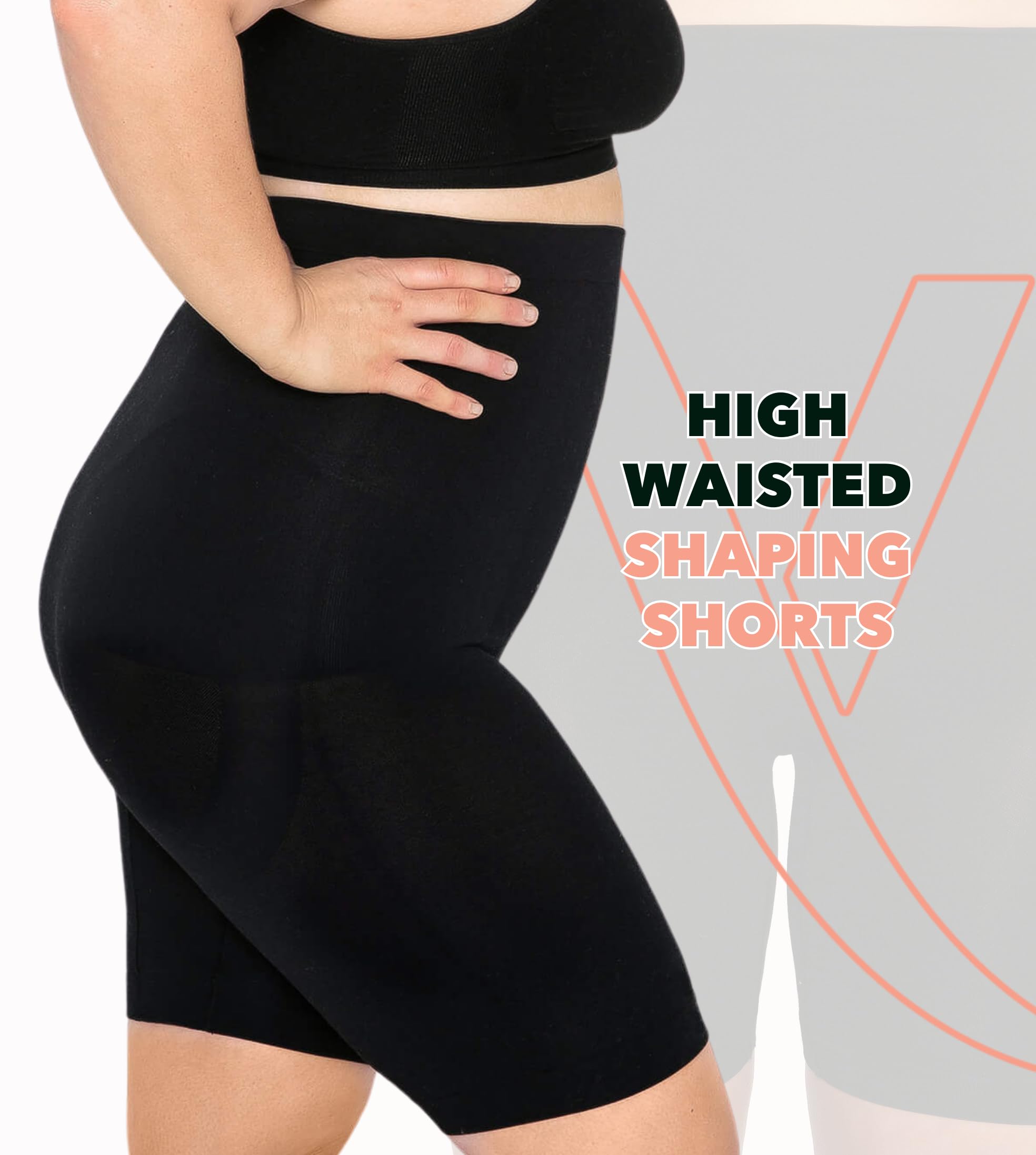 Conturve High Waisted Shapewear Shorts for Women - Tummy Control Body Shaper, Anti-Chafing Underwear | Perfect for Workouts, Office Wear & Everyday Comfort
