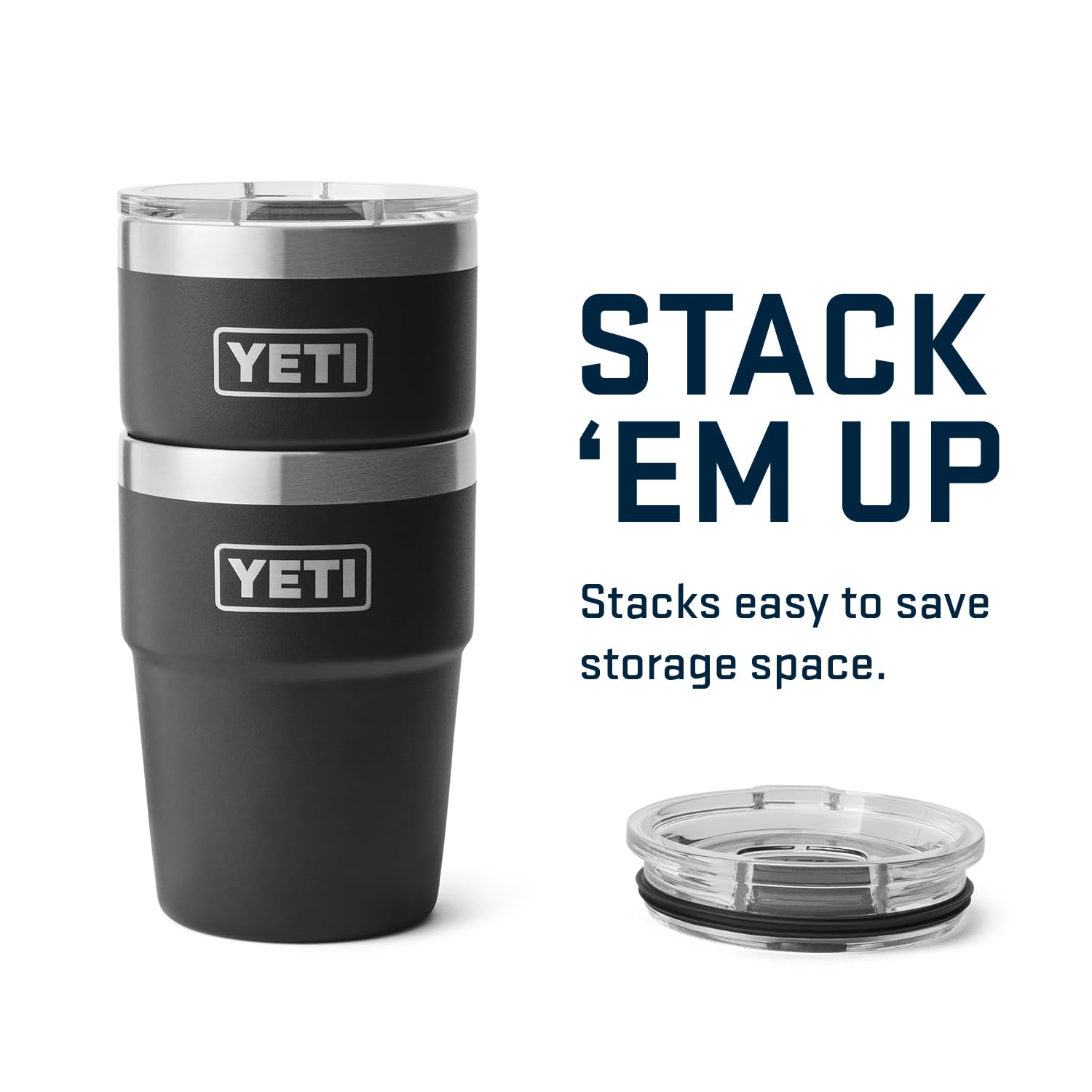YETI Rambler 16 oz Stackable Tumbler - Vacuum Insulated Stainless Steel Travel Mug with MagSlider Lid - Keeps Drinks Hot/Cold for Hours - Perfect for Coffee, Tea, Camping & Office Use