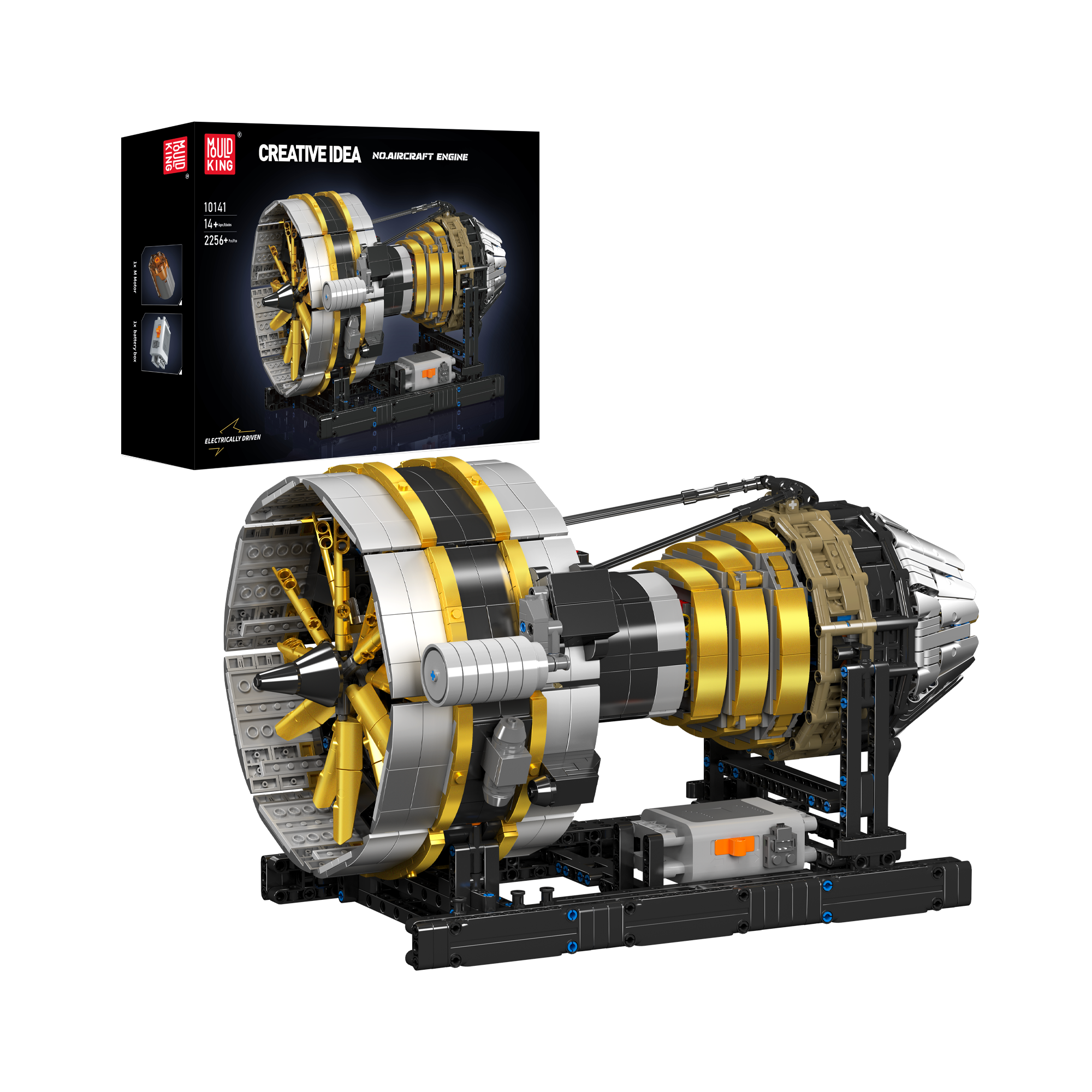 Mould King 10141 Motorized Turbine Engine Building Kit - 2256 Piece STEM Educational Toy for Adults & Kids | DIY Engineering Model for Science Projects & Creative Play
