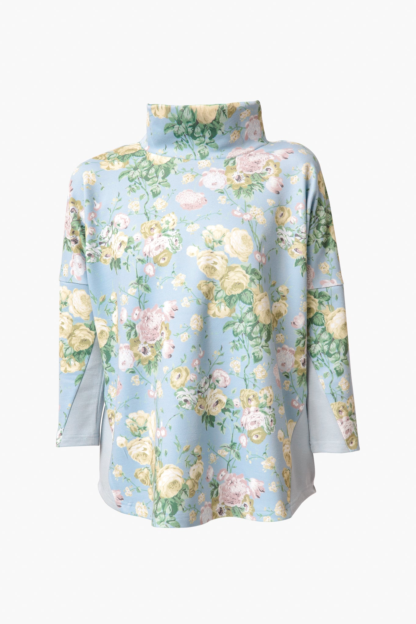 Breezy Blue Chintz Ally Swing Sweatshirt - Women's Oversized Casual Pullover for Lounge & Streetwear | Soft Cotton Blend Comfort Top for Relaxing, Errands & Coffee Dates