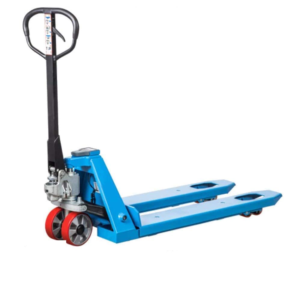 Heavy Duty E20V Manual Pallet Jack with Built-in Scale - 4400 lbs Capacity, 27