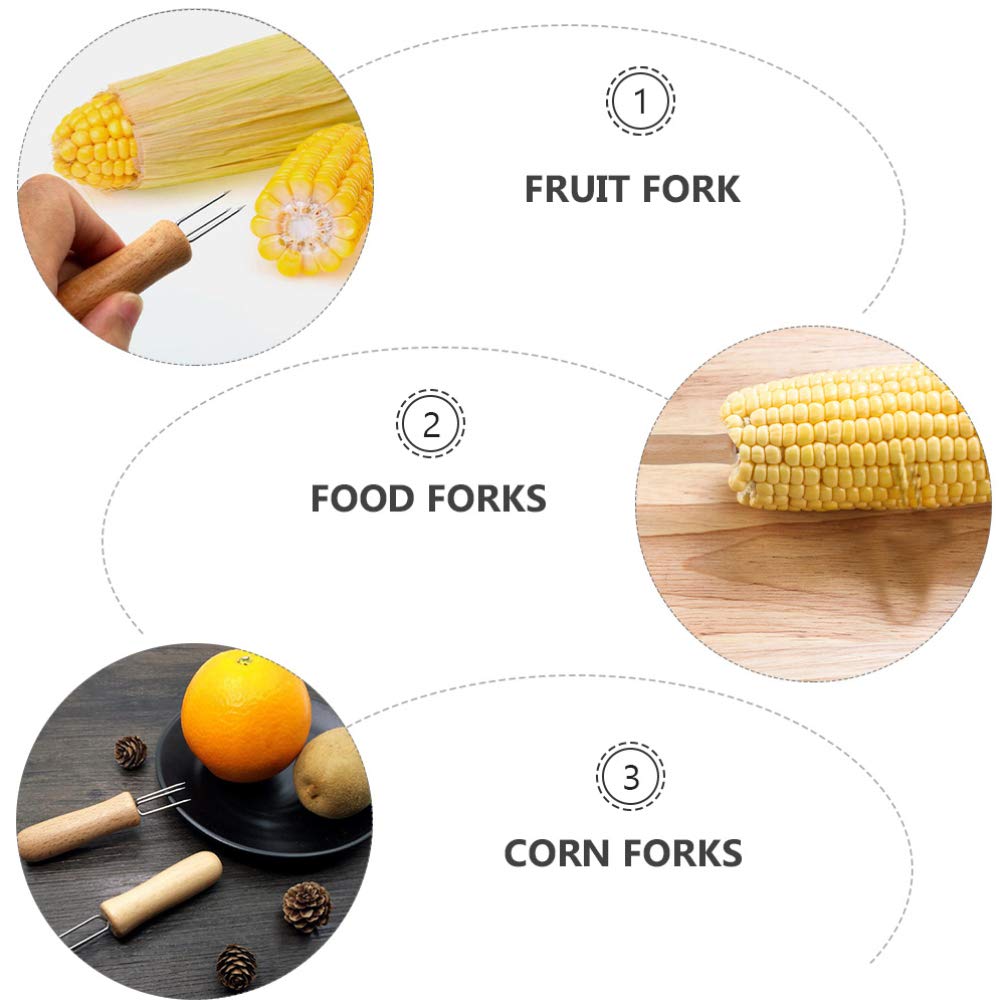 10-Piece Stainless Steel Corn Holders & BBQ Skewers - Durable Corn Grips, Food Forks for Grilling, Barbecue, and Fruit Serving - Perfect for Summer BBQs, Picnics, and Outdoor Cooking