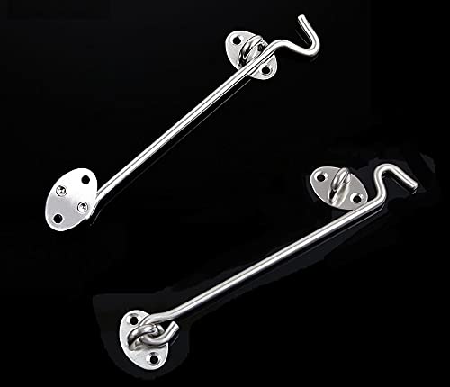 100 Packs 4 Inch SUS 304 Stainless Steel Barn Door Latch - Solid Hook & Eye Latch with Mounting Screws for Sliding Doors, Sheds, Gates & Cabinets - Rustproof Heavy Duty Hardware for Indoor & Outdoor Use