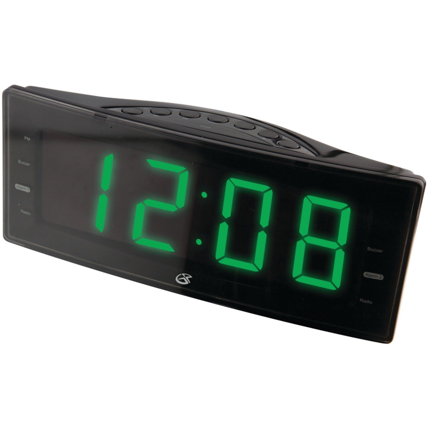 GPX C353B AM/FM Digital Clock Radio with Dual Alarm, LED Display & USB Charging - Perfect for Bedroom, Office and Travel (Black)