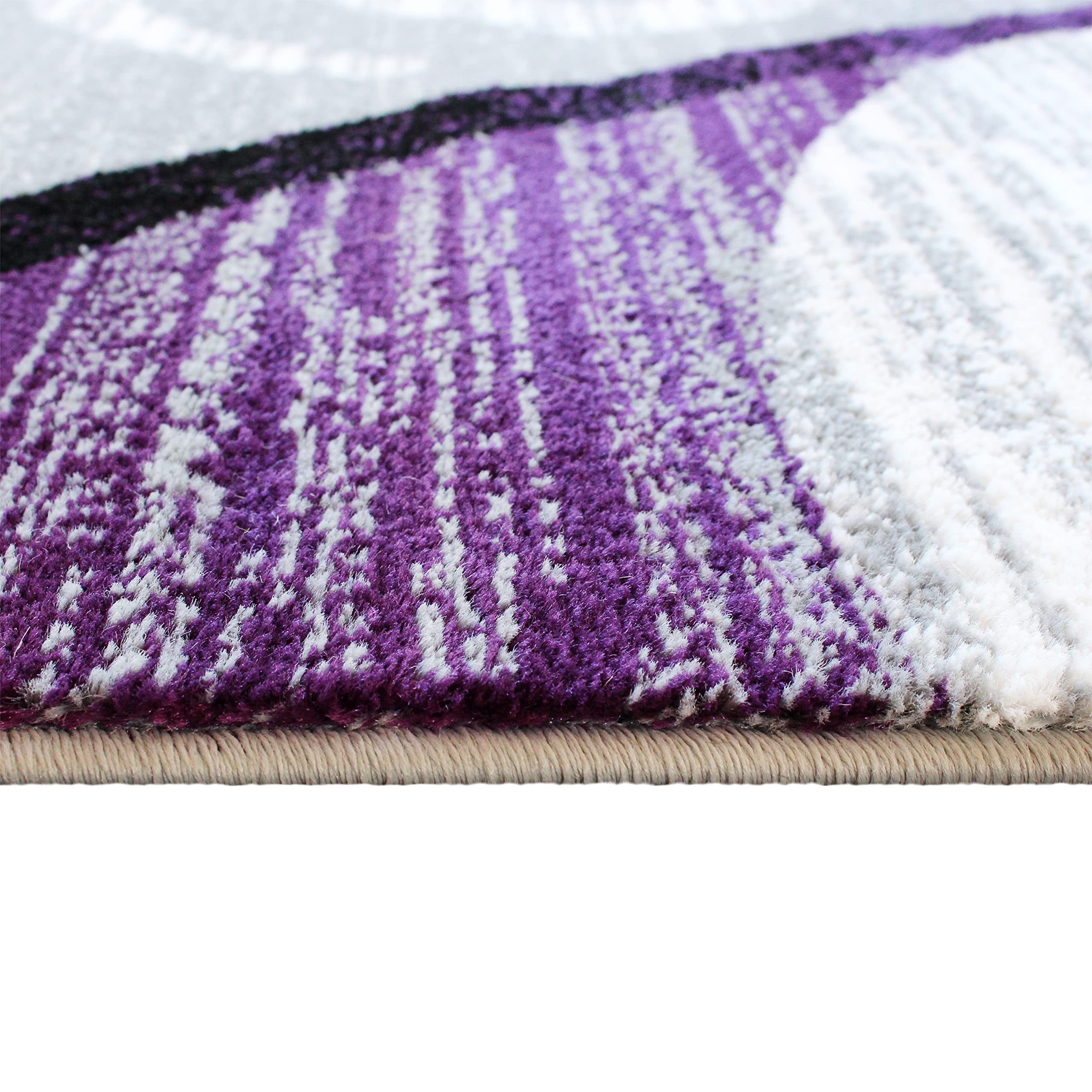 Flash Furniture Valli Collection 8' x 10' High Pile Purple Olefin Area Rug with Jute Backing - Soft Plush Living Room Carpet for Bedroom, Hallway & Entryway - Home Decor & Cozy Floor Covering