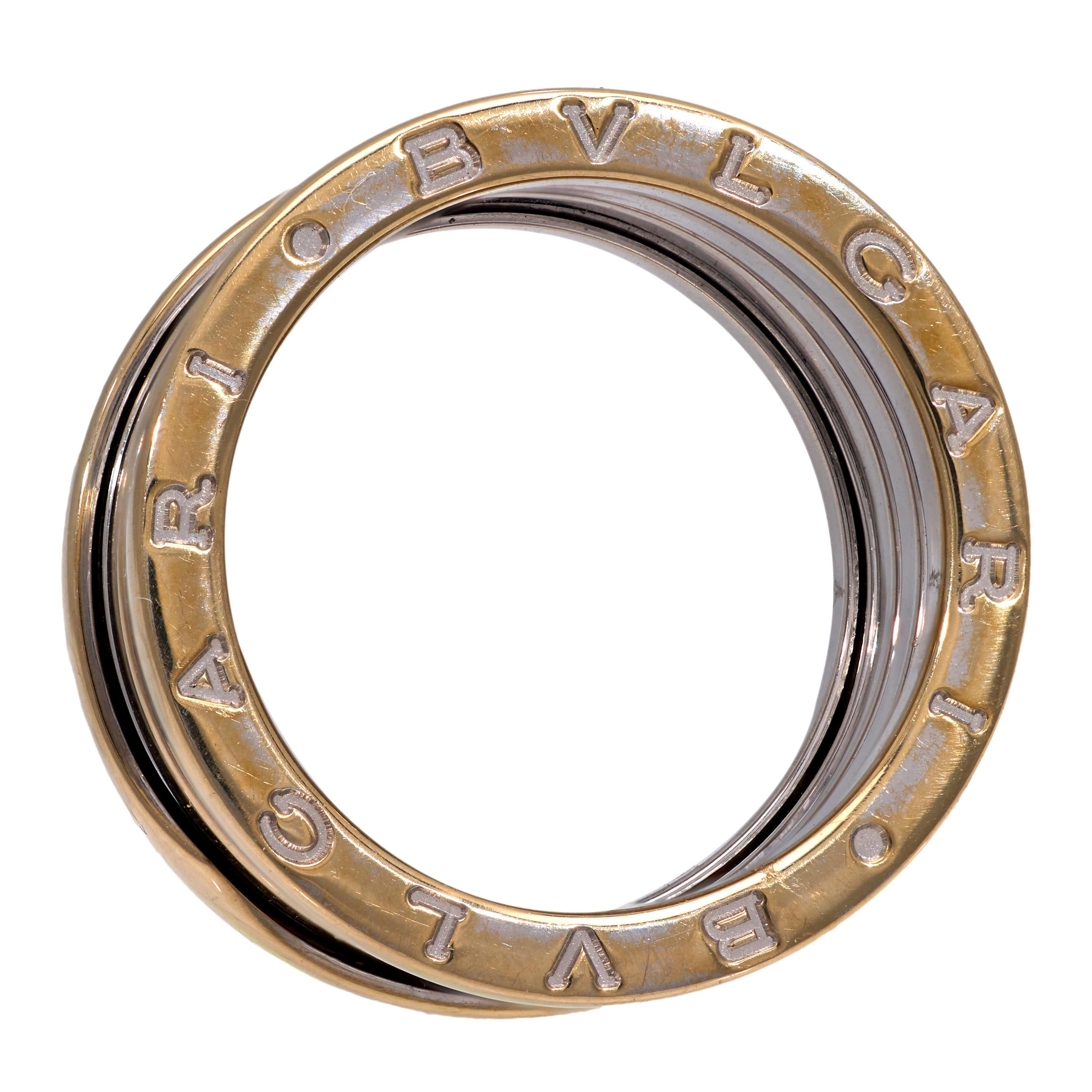 Bvlgari 18K White Gold 5 Band B0 Ring - Luxury Women's Jewelry for Weddings, Anniversaries & Special Occasions