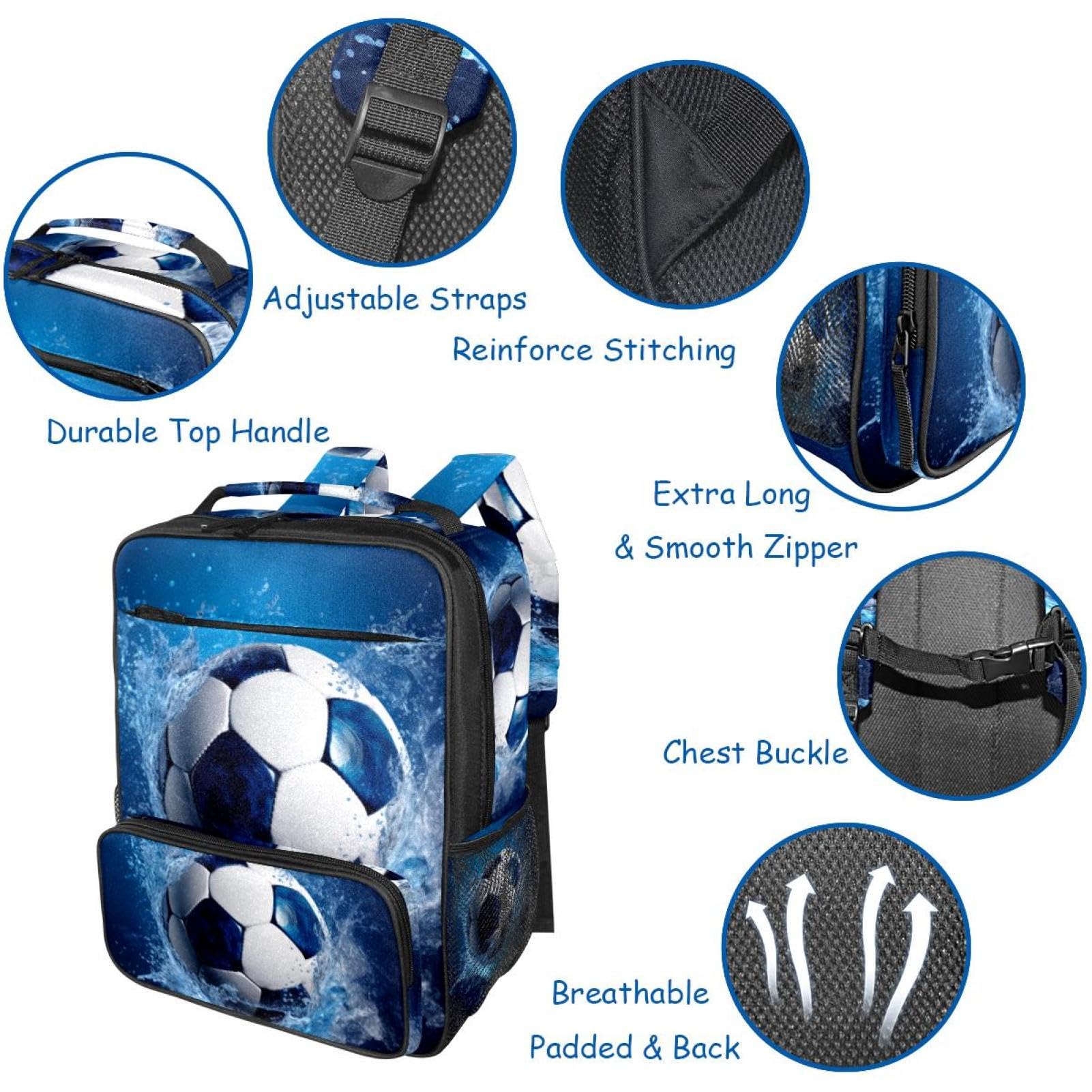 Stylish Travel Backpack for Women & Men - Durable Blue Ocean Design Waterproof Backpack for Hiking, Camping, Work & School