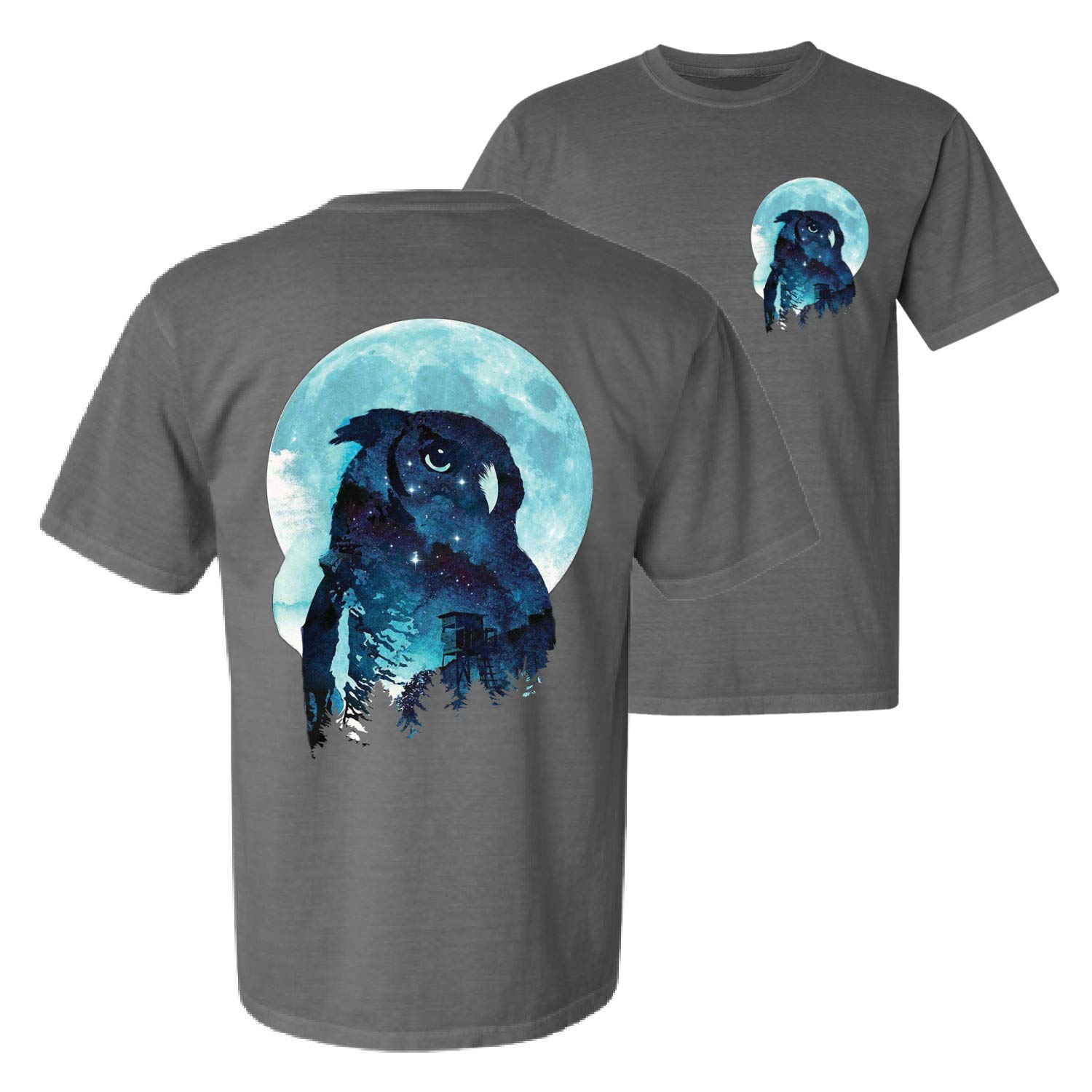 Vintage Washed Short Sleeve T-Shirt for Animal Lovers with Owl Print - Perfect for Winter Beach Nights & Casual Wear