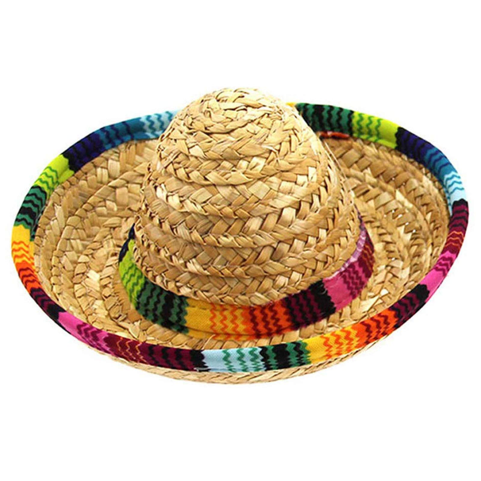 Mini Straw Sombrero Hat for Dogs & Cats - Mexican Party Hat for Small Pets & Puppies - Perfect for Cinco de Mayo, Halloween & Costume Parties