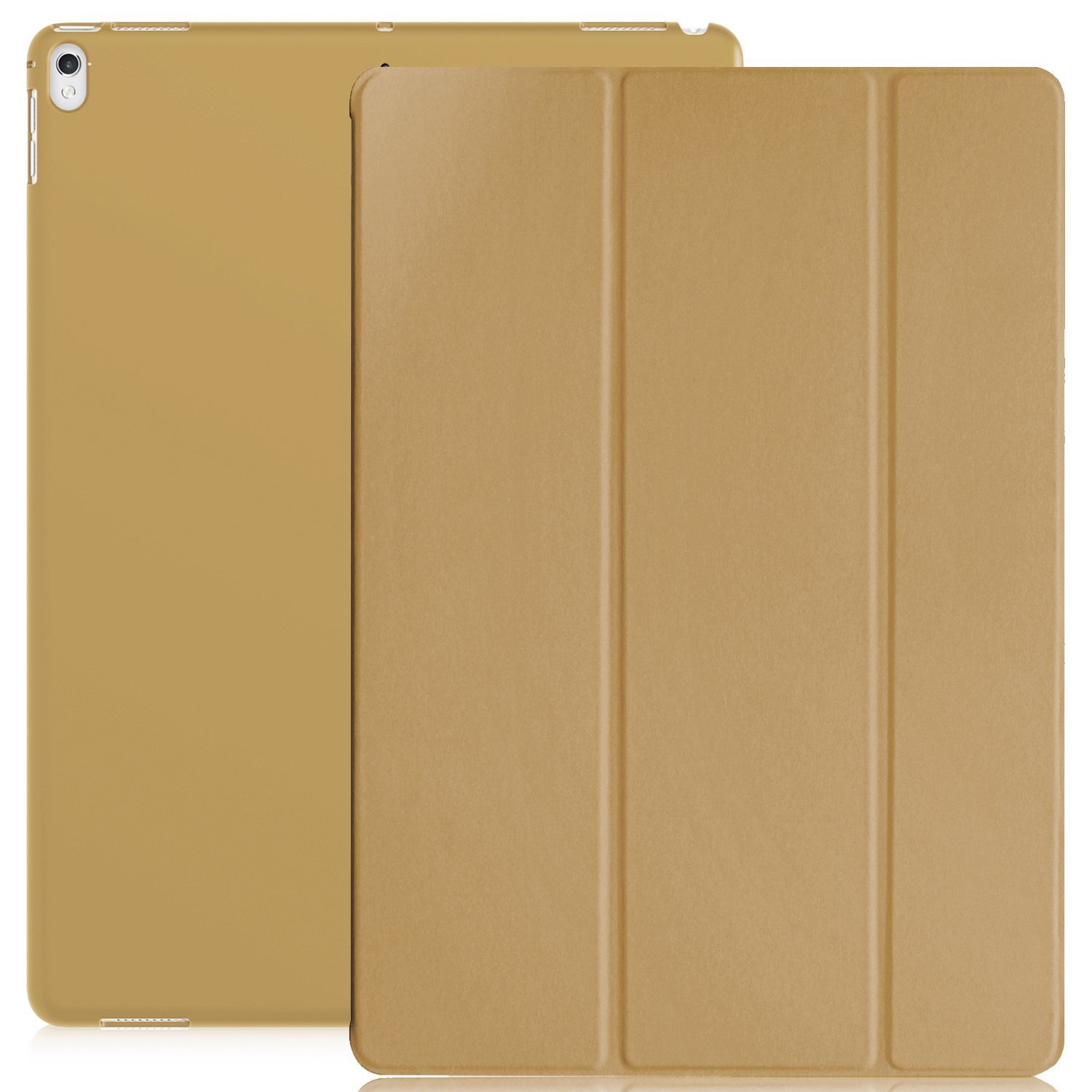 KHOMO iPad Pro 12.9 Inch Case for 2017 2nd Generation - Ultra Slim Dual Gold Cover with Non-Slip Rubberized Back & Auto Sleep/Wake Smart Feature | Perfect for Work, Travel & Home Use