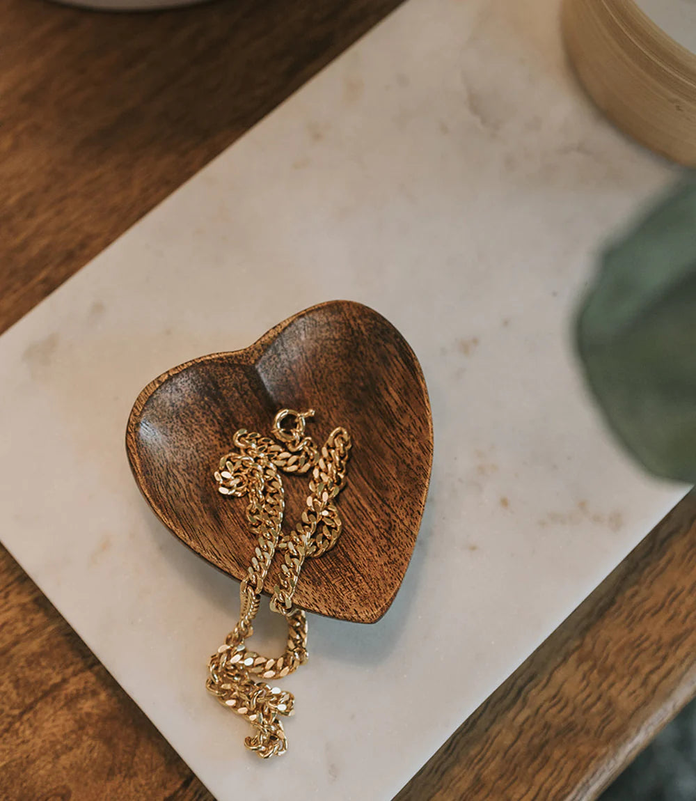 Handcrafted Heart-Shaped Wooden Mini Dish & Trinket Tray for Jewelry, Keys, Coins - Perfect for Valentine's Day Gifts, Home Decor & Bathroom Organization