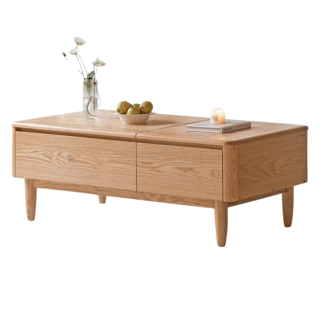 47.2x22x16.9 inch/ 120x56.4x43cm/ Natural Wood color/ solid wood coffee table