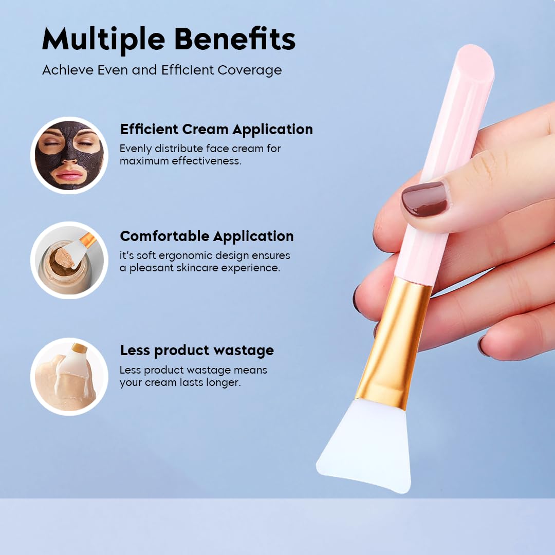 Gleva Soft Silicone Facial Mud Applicator Brush - 3 Pack Clay Mask Tools for Deep Cleansing, Exfoliating & Moisturizing | Perfect for Spa, Skincare Routine & At-Home Facial Treatments (Women & Girls)