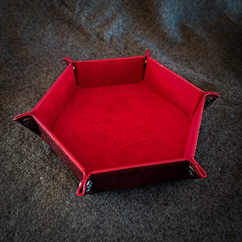 Premium Red Dragon Leather Dice Tray for Dungeons & Dragons - RPG Gaming Accessory for Tabletop Games, D&D Sessions & Board Game Nights - The Shop of Many Things