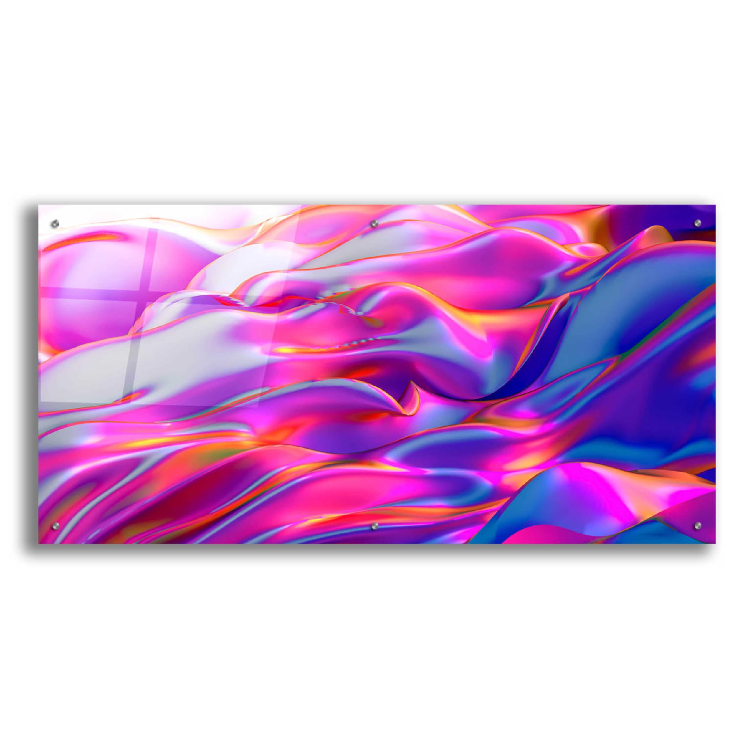 Epic Art 'Silk Dessert' Acrylic Glass Wall Painting - 48x24 Inches Modern Home Decor for Living Room, Bedroom & Office
